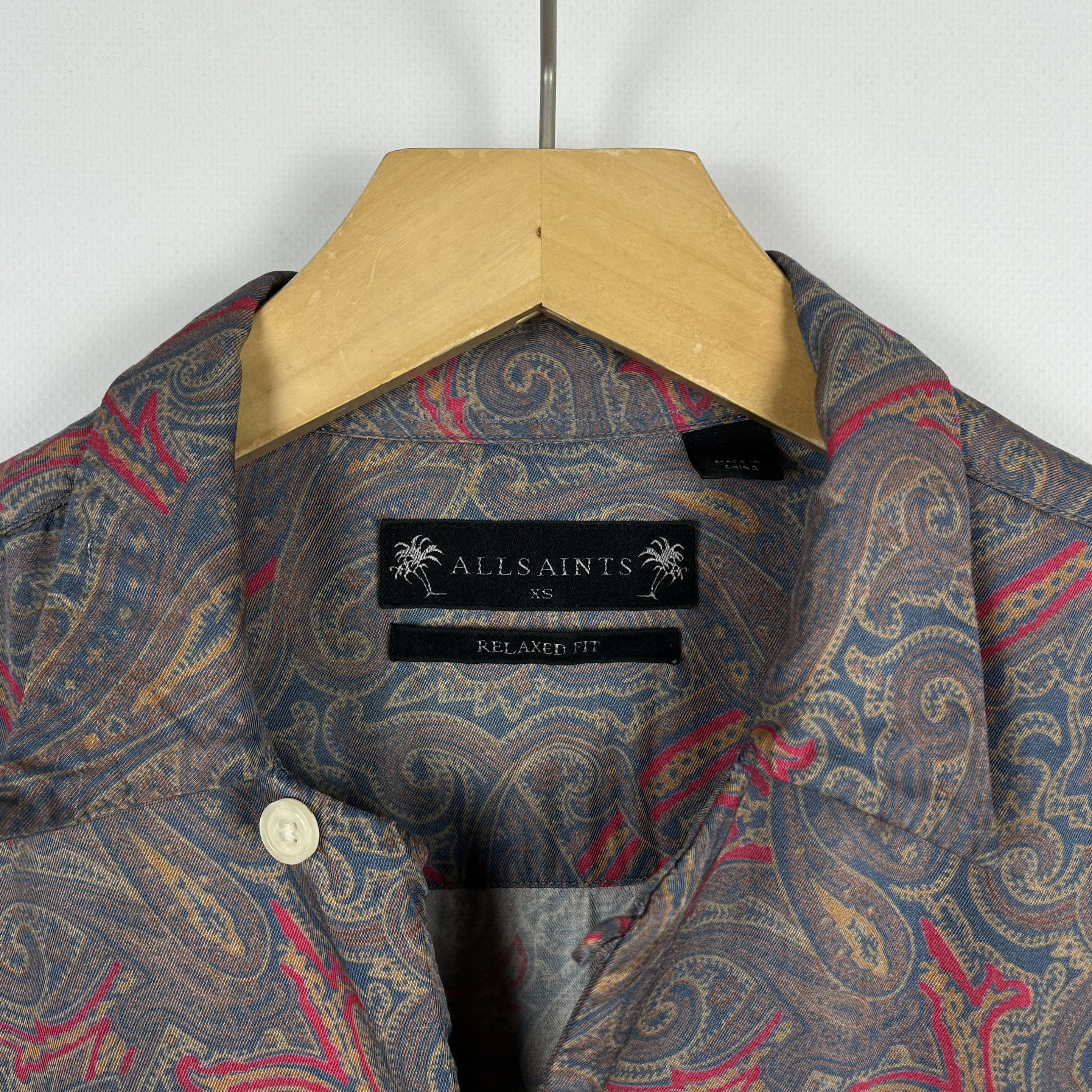 Allsaints AllSaints Oslo Paisley Crazy Art SS Button Up Shirt Size US XS / EU 42 / 0 - 6 Thumbnail