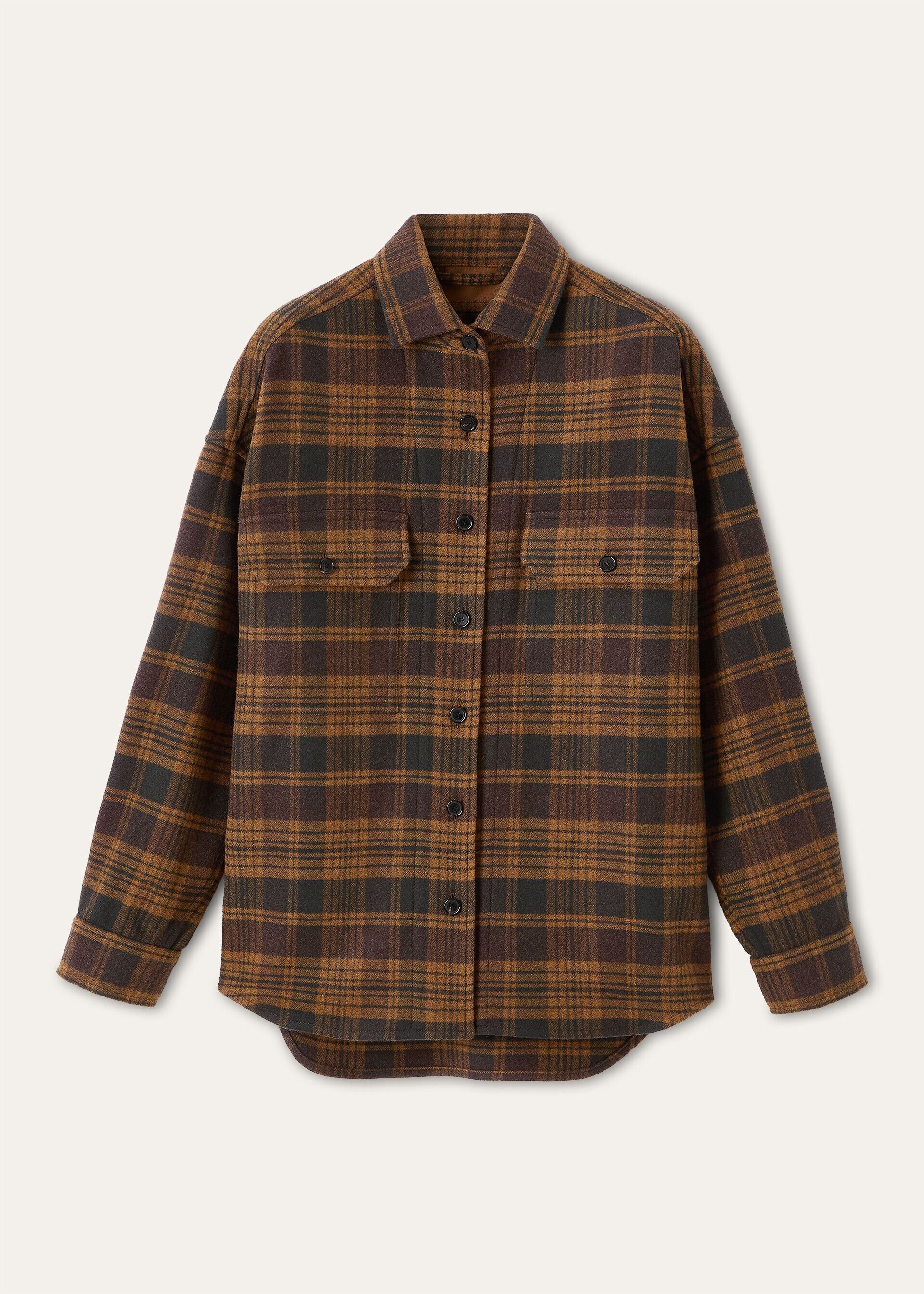 Loro Piana os11x0426 FAQ9434 Darby Overshirt in Green and Orange Tartan Size L / US 10 / IT 46 - 1 Thumbnail