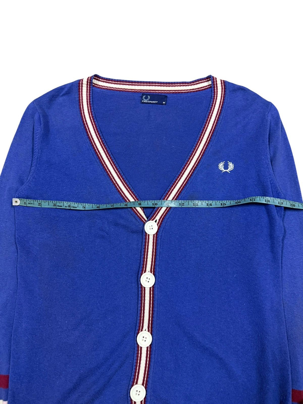 Fred Perry Vtg🔥Fred Perry Tipped Knitted Cardigan Jacket Size US M / EU 48-50 / 2 - 6 Thumbnail