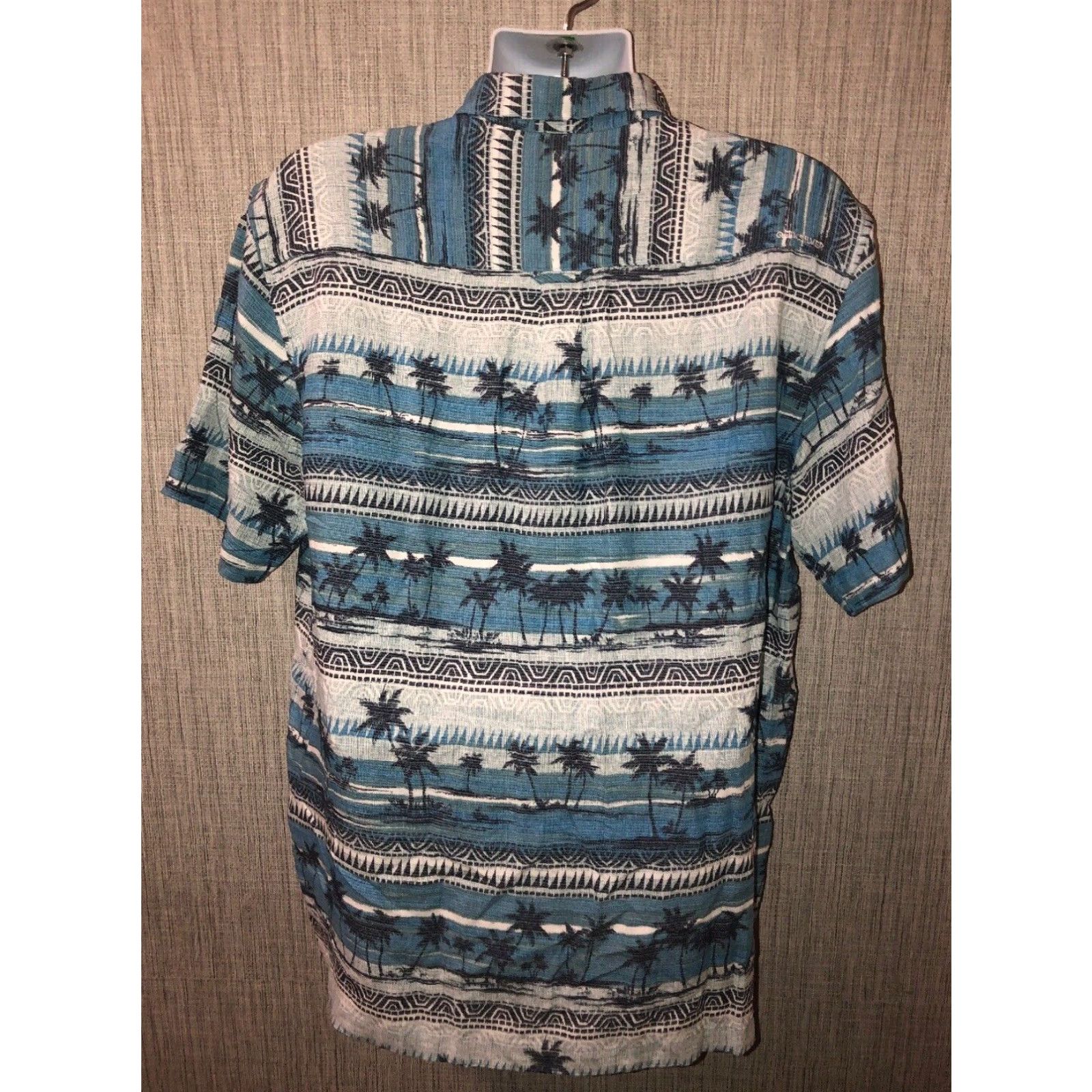 Quiksilver VINTAGE Quiksilver Mens Shirt Palm Tree Print Blue Short Sleeve Button Front L Size US L / EU 52-54 / 3 - 5 Thumbnail