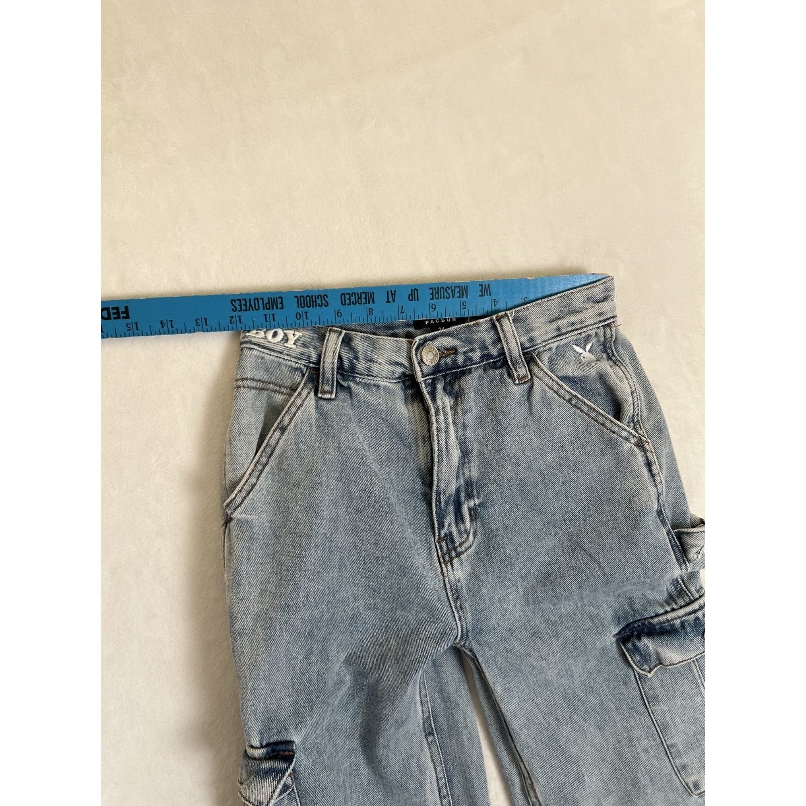Pacsun Pacsun Playboy Women's Cargo Baggy Wide Leg Jeans Size 24 Y2 Size 42" / US 20 - 5 Thumbnail