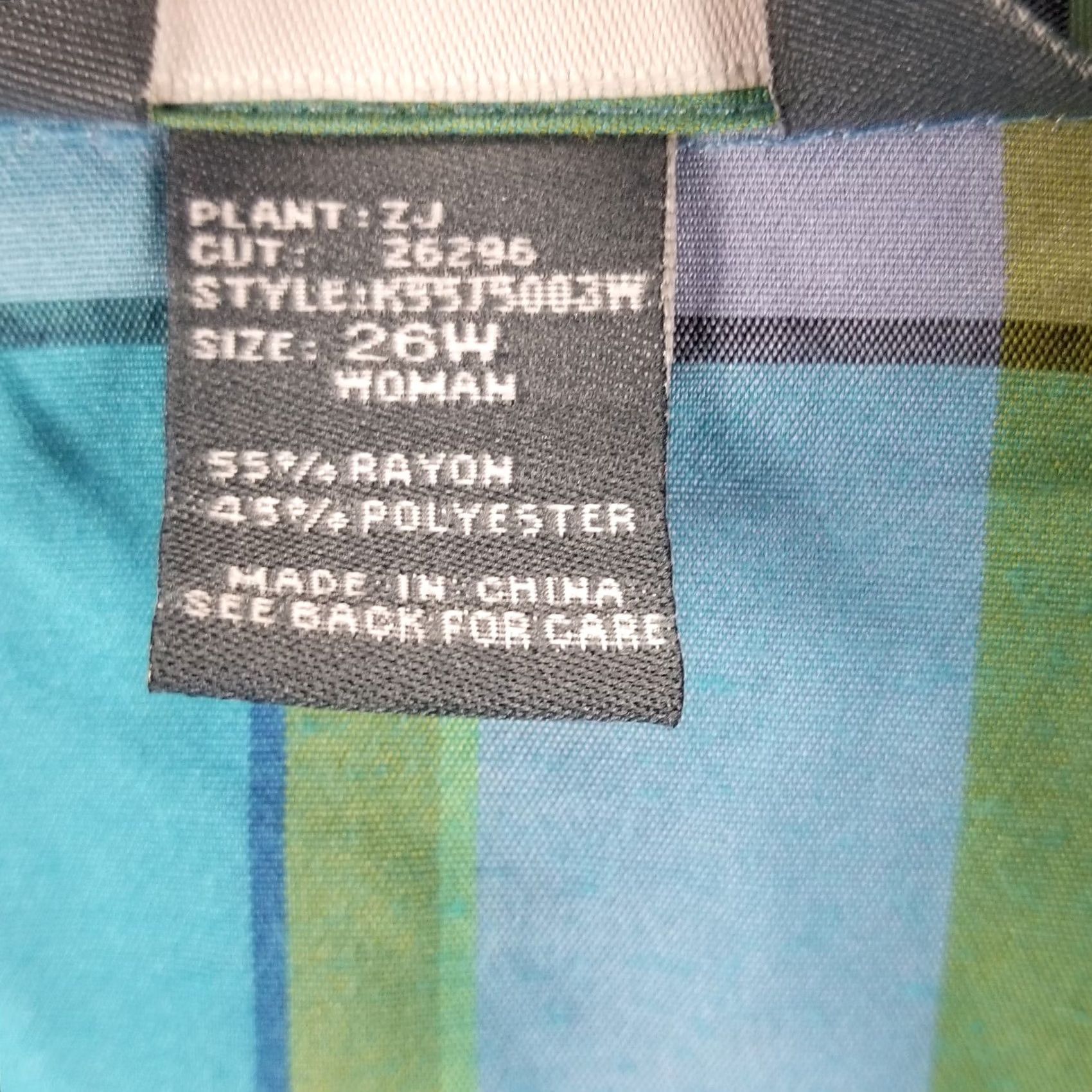 Vintage Koret Button Down Shirt Blouse Woman Plus Size 26 Blue Plaid Button-Up Shirt Womens Size 4XL / US 24-26 - 4 Thumbnail