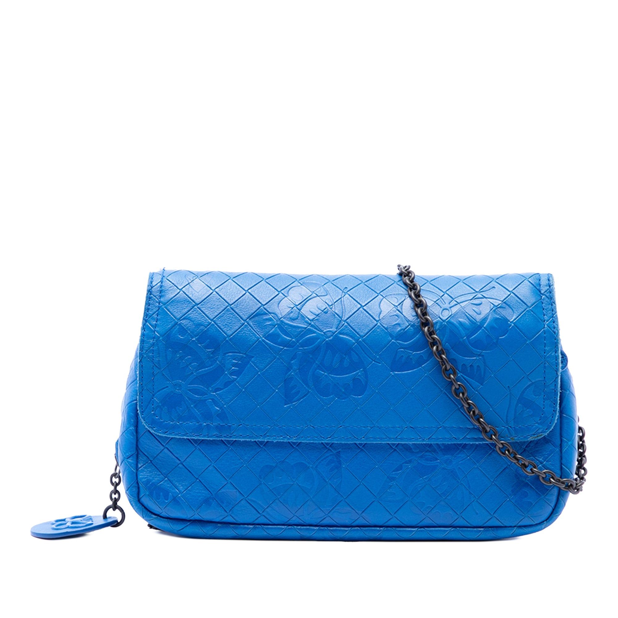Bottega Veneta Small Calfskin Intrecciomirage Embossed Butterfly Chain Crossbody Size ONE SIZE - 1 Thumbnail