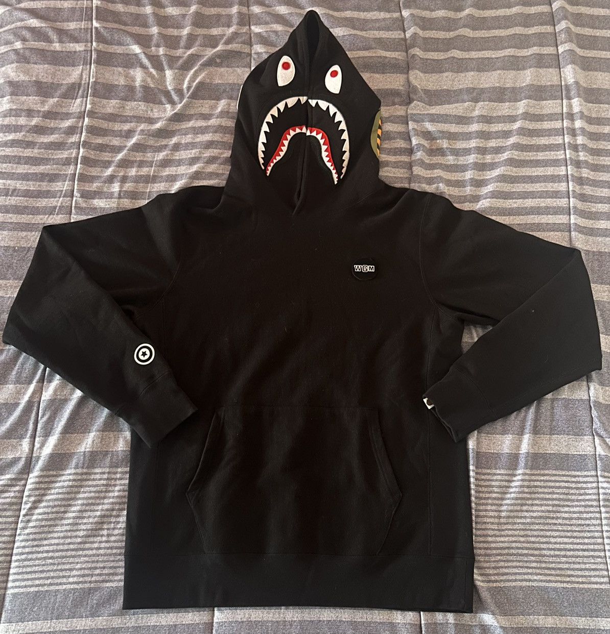 Bape A Bathing Ape Green Camo Goretex Windstopper Shark Hoodie | Grailed