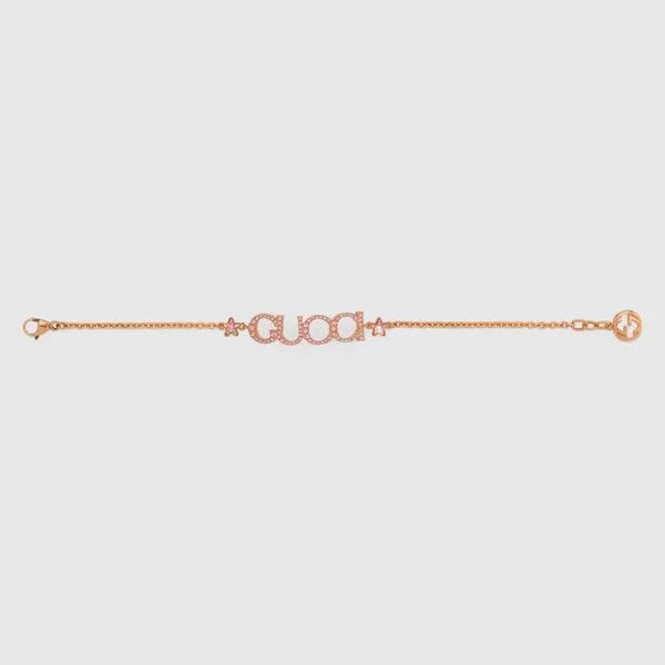 Gucci oc11z0126 Size: OS / Script Crystal Bracelet In Gold Size ONE SIZE - 2 Thumbnail