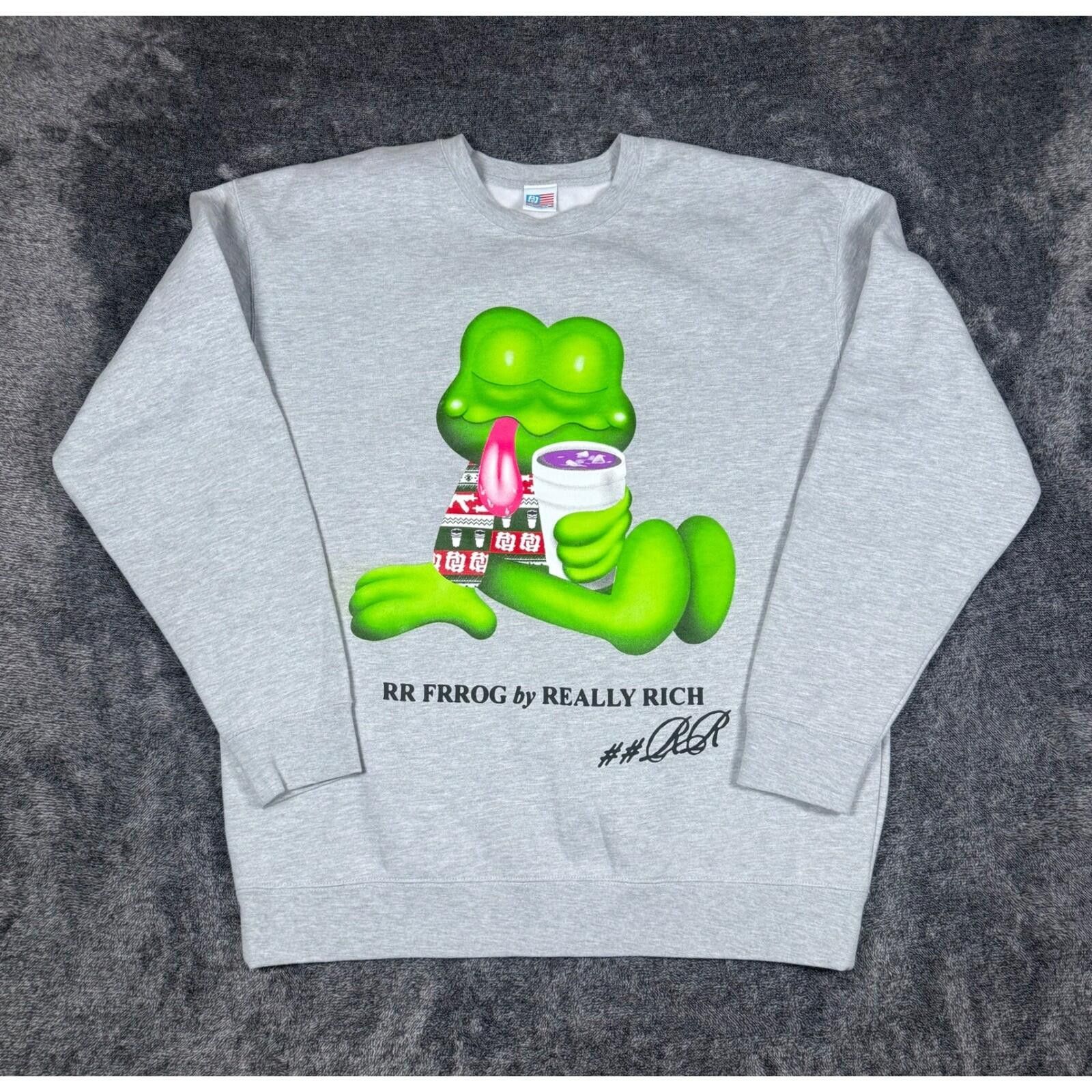 Other Really Rich RR Frrog Graphic Sweatshirt Gray Size Large Size US L / EU 52-54 / 3 - 1 Thumbnail