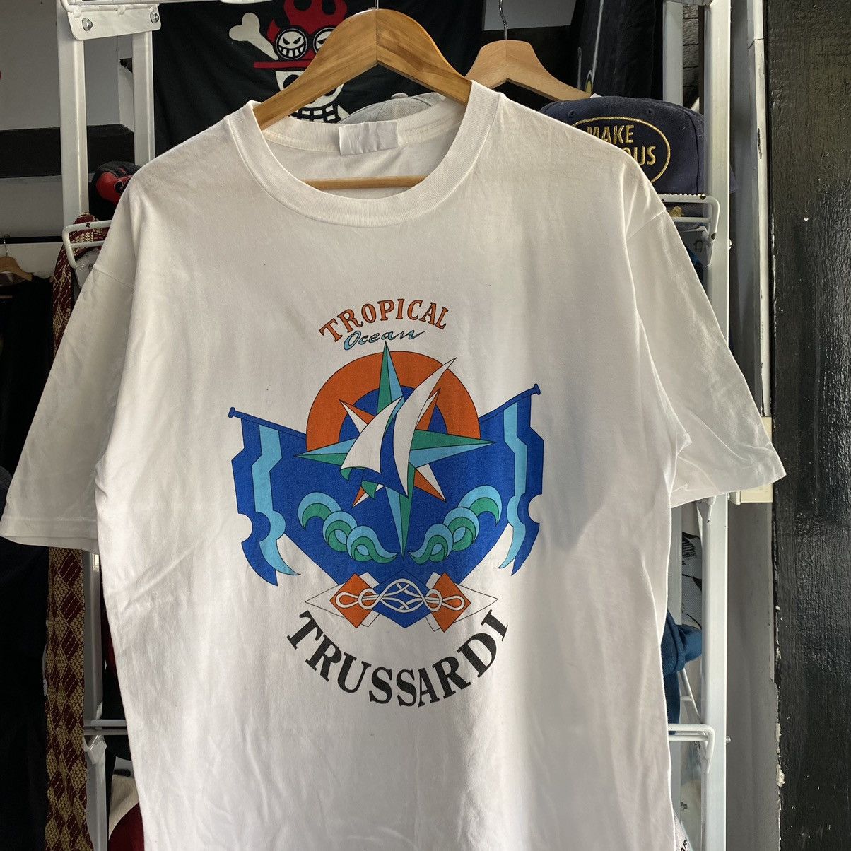 Trussardi × Vintage Vintage Trussardi Big Logo Tee Size US L / EU 52-54 / 3 - 3 Thumbnail