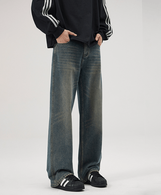 Japanese Brand × Jean Vintage distressed washed loose straight baggy jeans Size US 32 / EU 48 - 4 Thumbnail