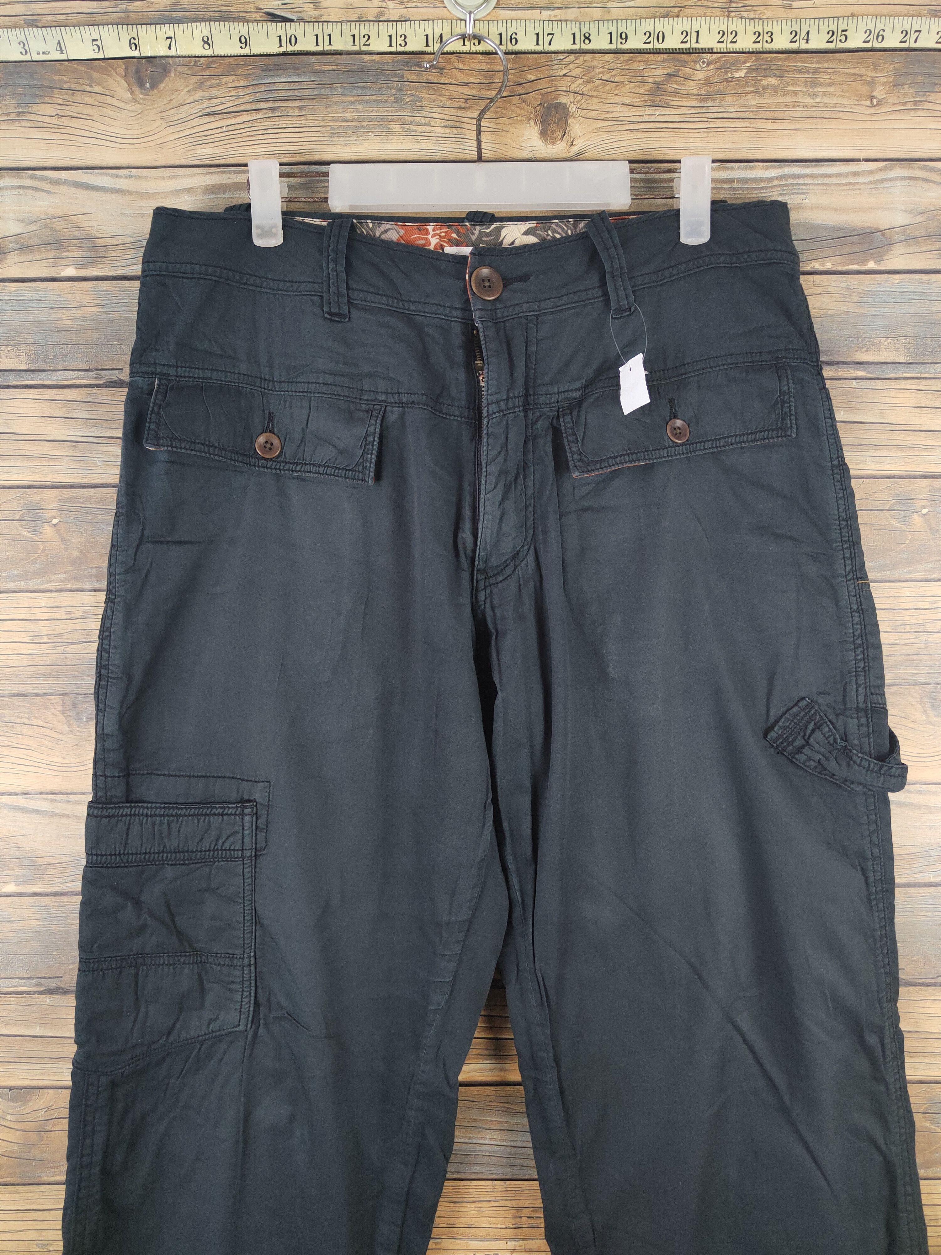 Japanese Brand DL Sunny Clouds Black Multipocket Tactical Cargo Pants #700 Size US 33 - 2 Thumbnail