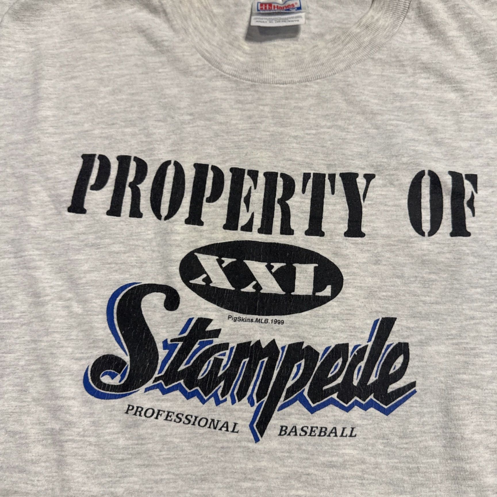 Hanes VINTAGE 1999 San Bernardino Stampede MiLB Minor League Baseball Angels XL Shirt Mens Gray Size US XL / EU 56 / 4 - 3 Thumbnail