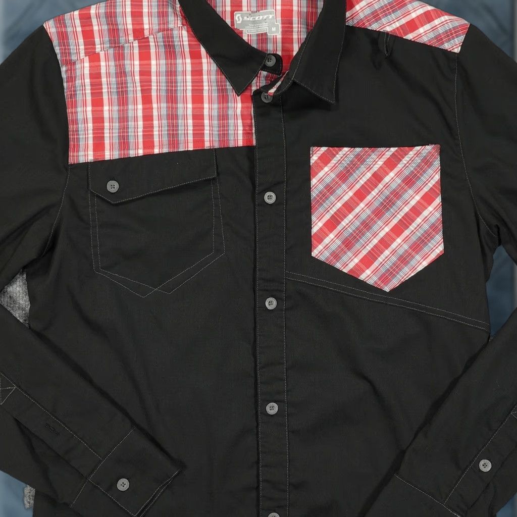 Vintage Scott Sports Shirt Mens Medium Black Red Plaid Western Yoke Button-Down Casual Shirt Size US M / EU 48-50 / 2 - 1 Thumbnail