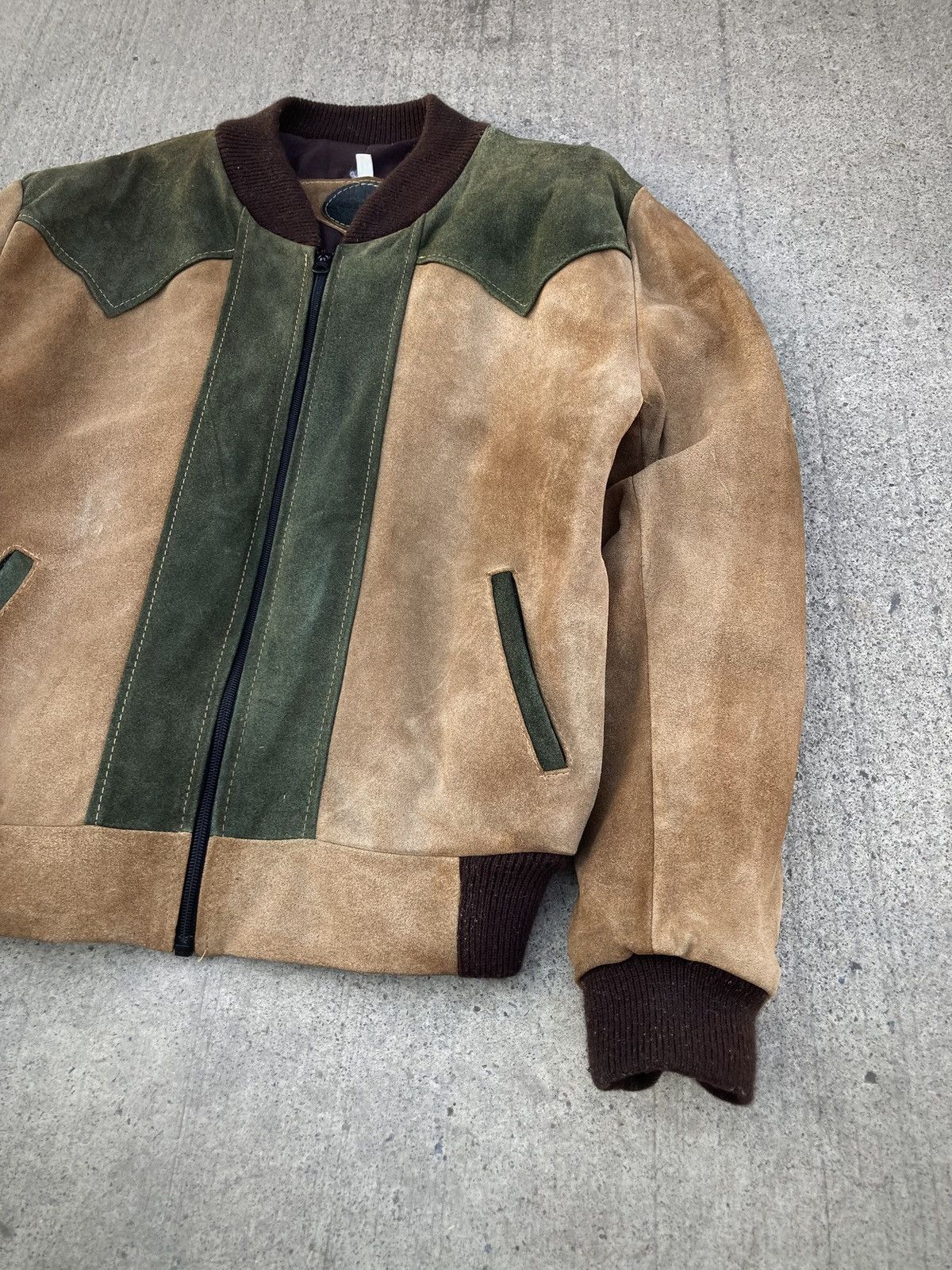 Leather Vintage 70s Western 2-Tone Leather Bomber Jacket Size US M / EU 48-50 / 2 - 3 Thumbnail
