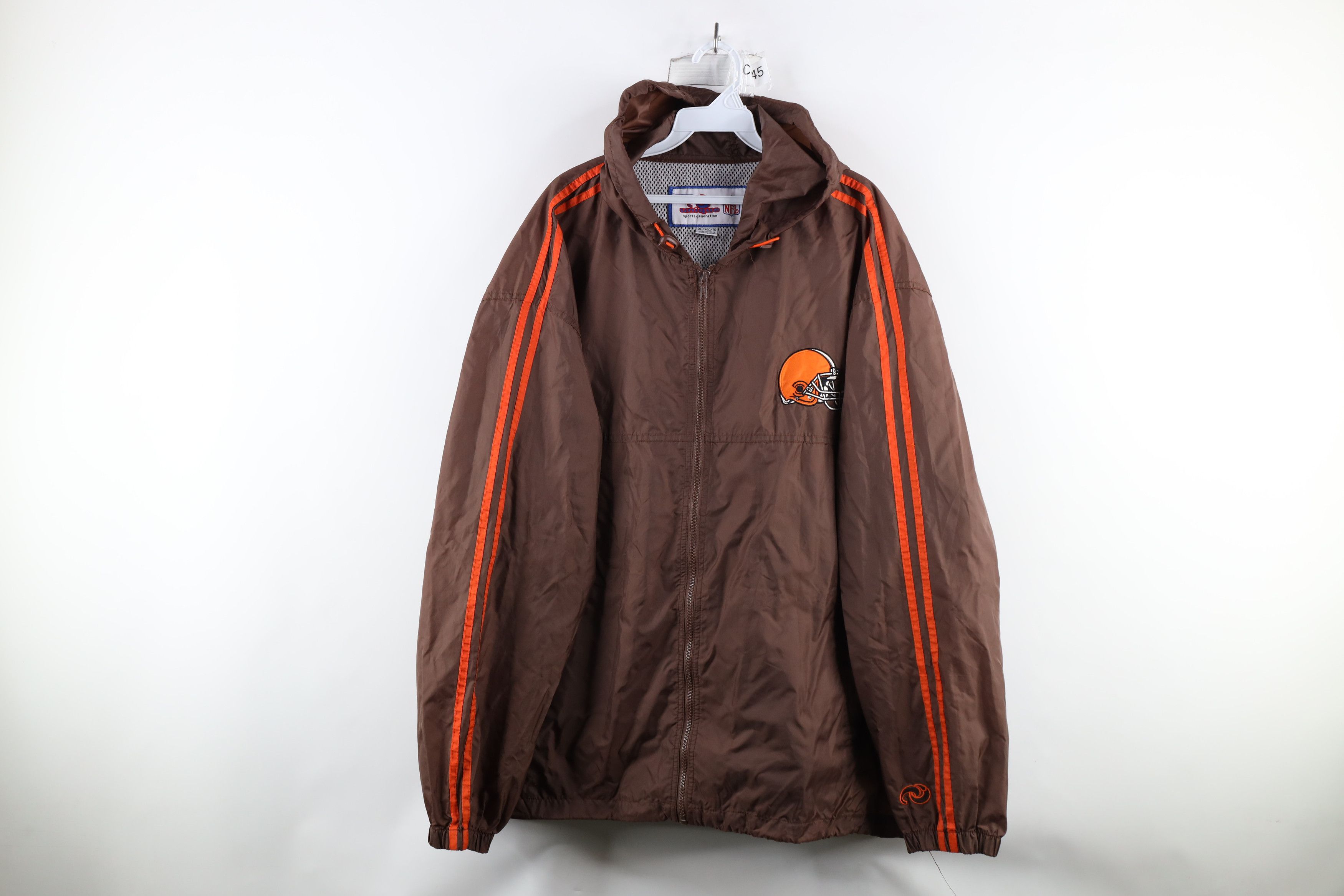 Vintage Vintage 90s Browns Football Hooded Windbreaker Jacket Size US XL / EU 56 / 4 - 1 Thumbnail