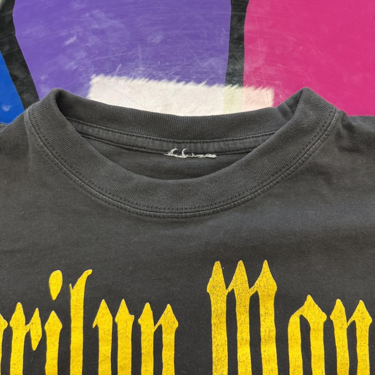 Vintage Vintage 90s Marilyn Manson Huge Face Band T-Shirt Size US L / EU 52-54 / 3 - 3 Thumbnail