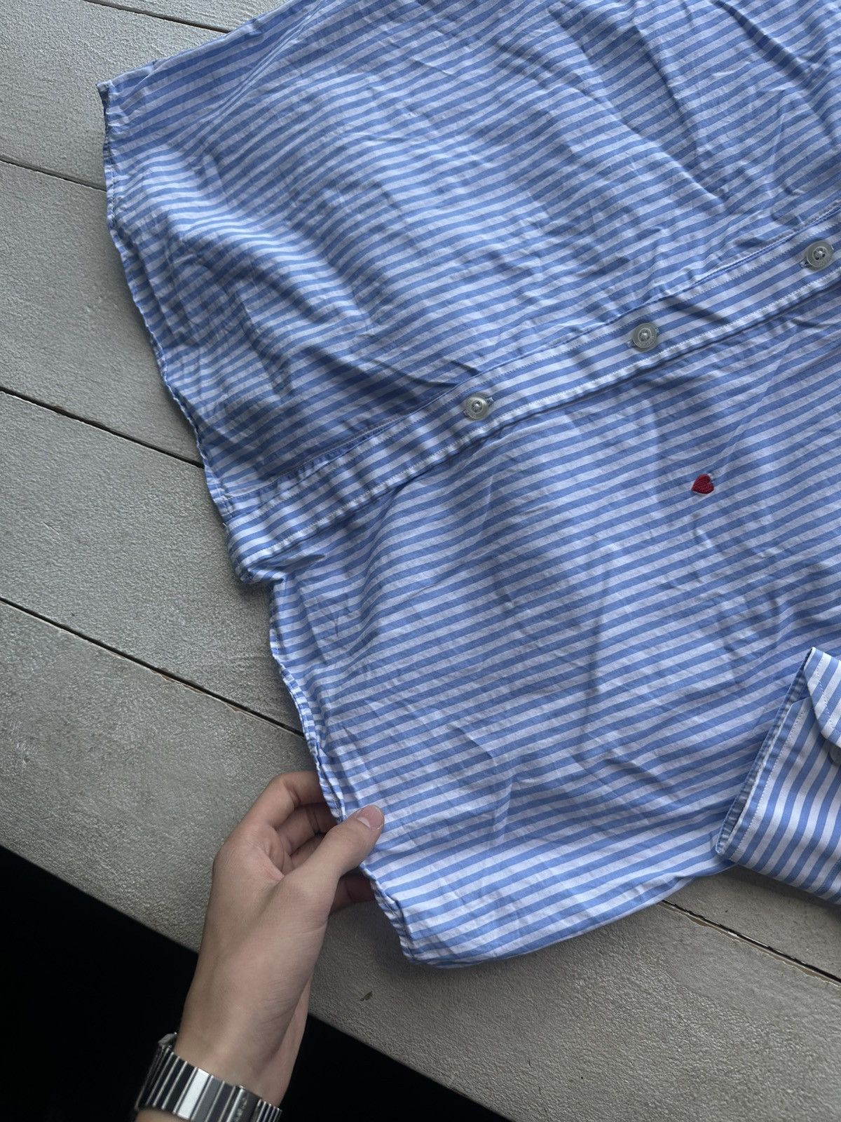 Moschino 🚨MOSCHINO Vintage WITH LOGO STRIPED Button Up Shirt HEART Size US M / EU 48-50 / 2 - 3 Thumbnail