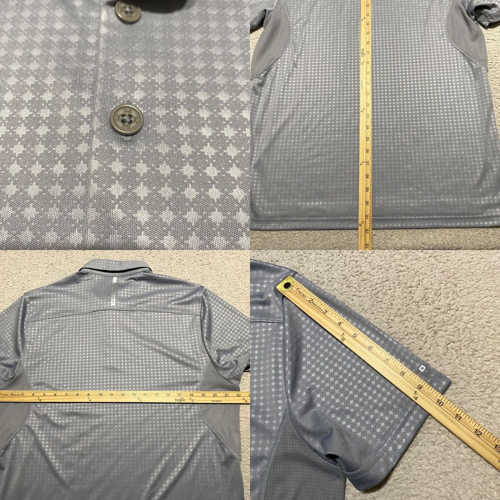 Under Armour Under Armour Polo Shirt Geometric Gray Mens L Sports HeatGear Golf Shirt Size US L / EU 52-54 / 3 - 8 Thumbnail