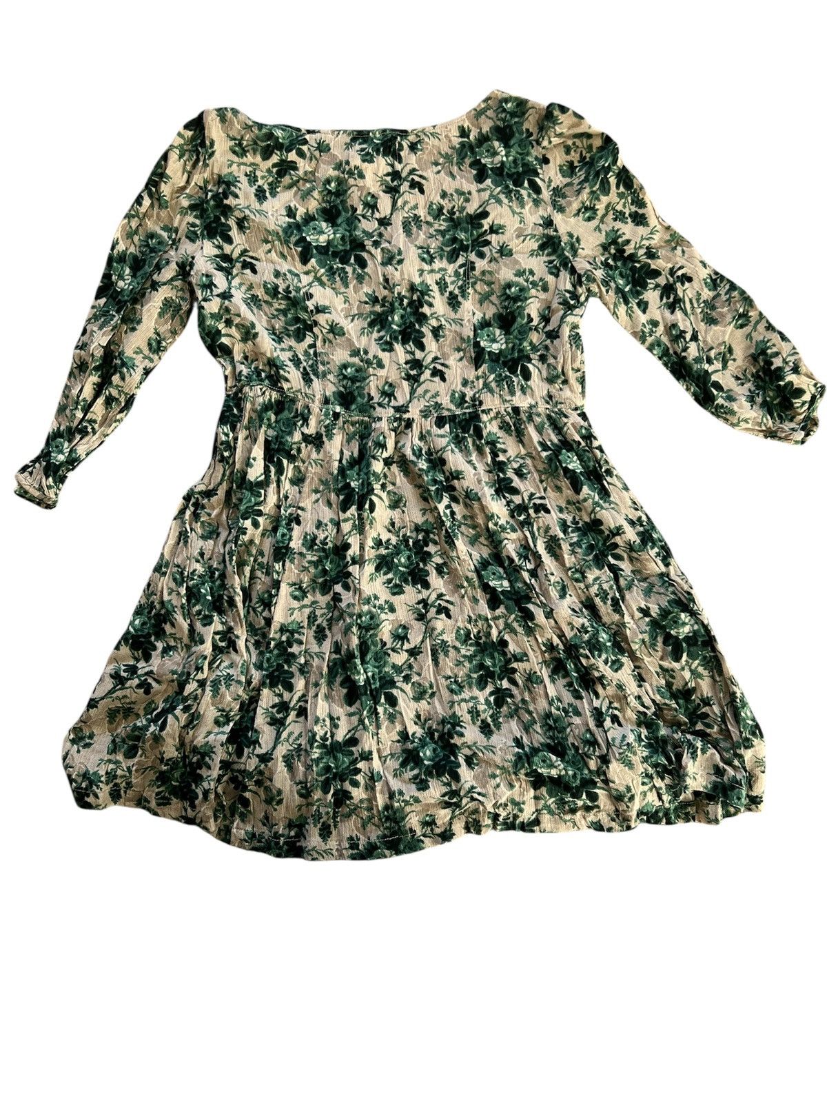 Denim & Supply Ralph Lauren Ralph Lauren Denim & Supply Green Floral Babydoll Dress | S Size S / US 4 / IT 40 - 2 Thumbnail