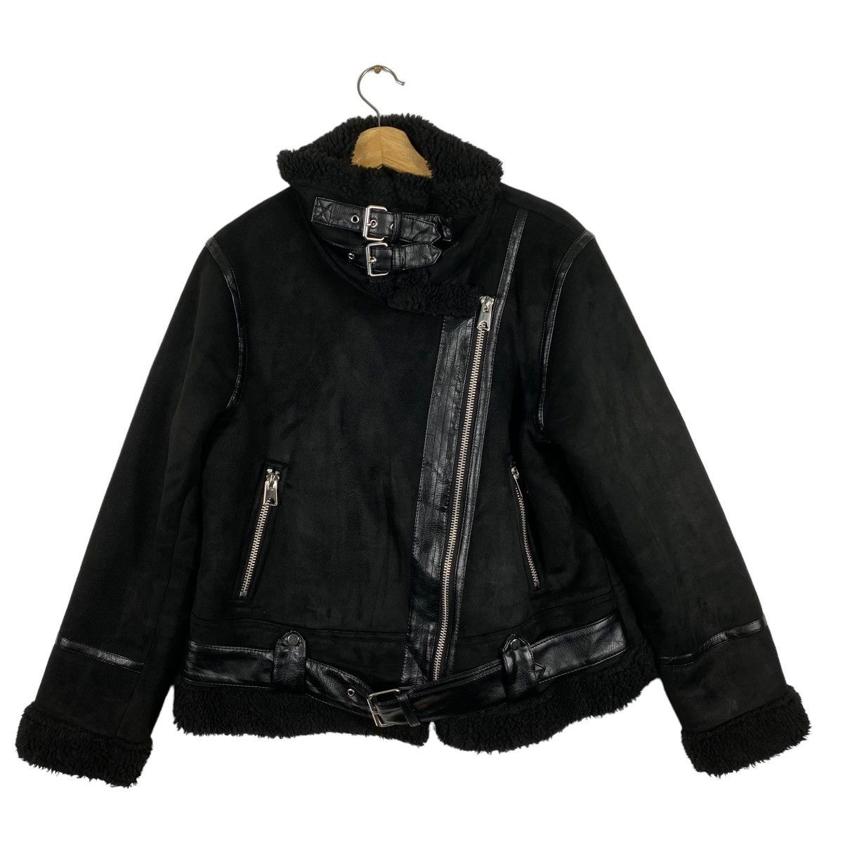 Zara Zara Black Faux Suede Jacket Size L / US 10 / IT 46 - 5 Thumbnail