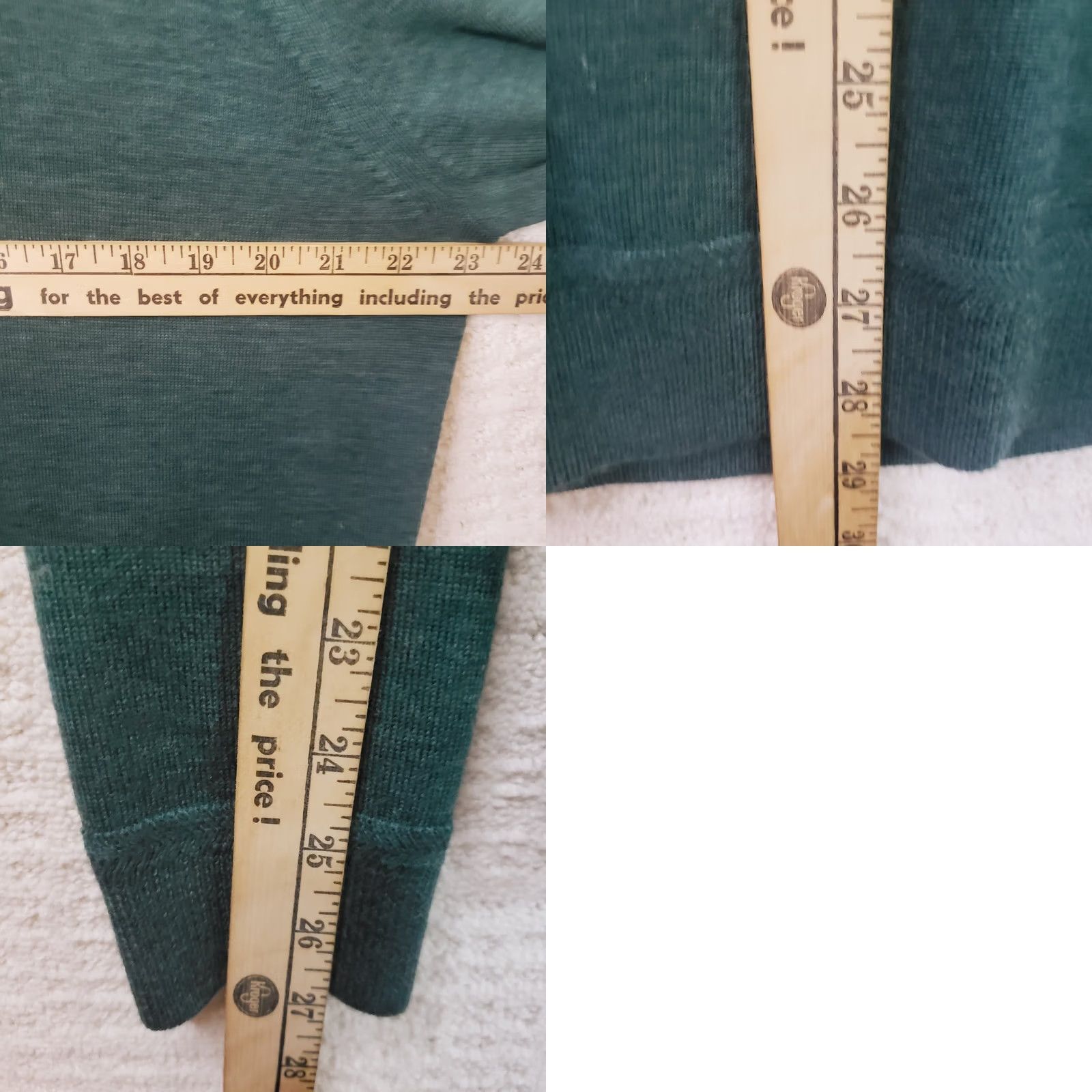 Nordstrom Nordstrom Men L Green 100% Italian Merino Wool 1/4 Zip Collared Sweater Shirt/ Sweater? Size US L / EU 52-54 / 3 - 9 Thumbnail