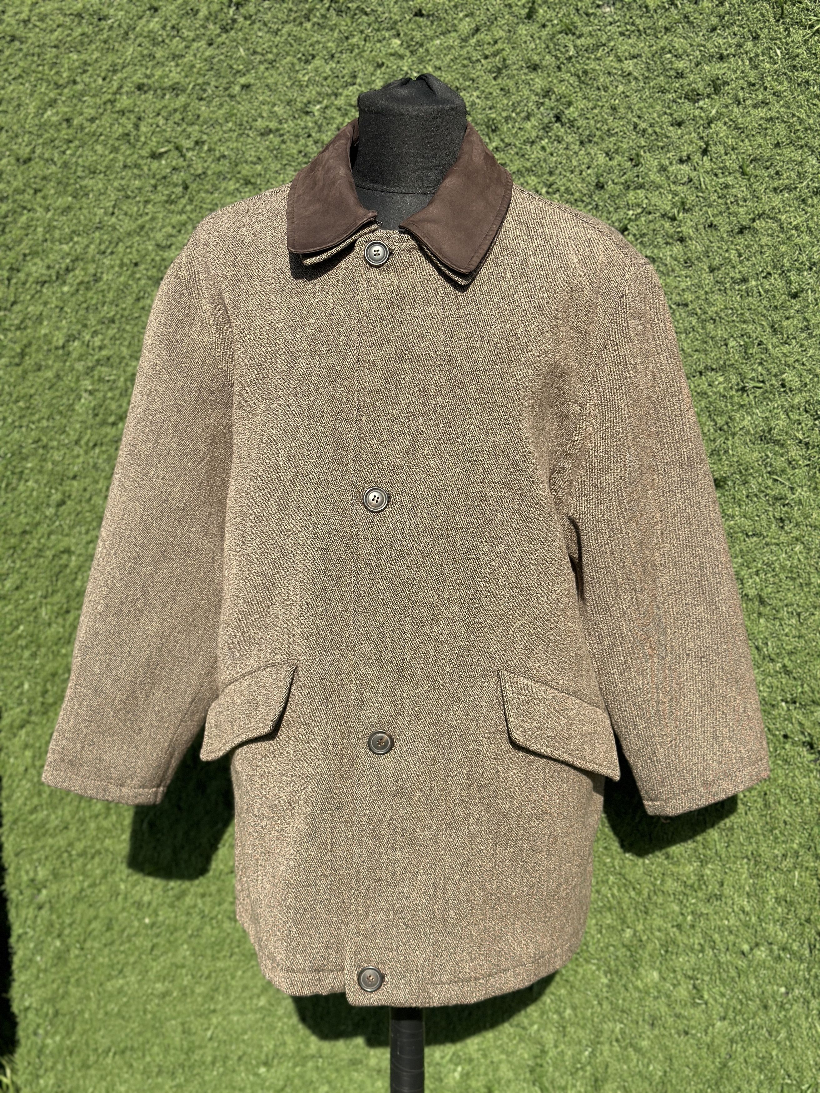 Canali Canali Wool Cashmere Tweed Style Coat Leather Collar 50 IT Size US M / EU 48-50 / 2 - 6 Thumbnail