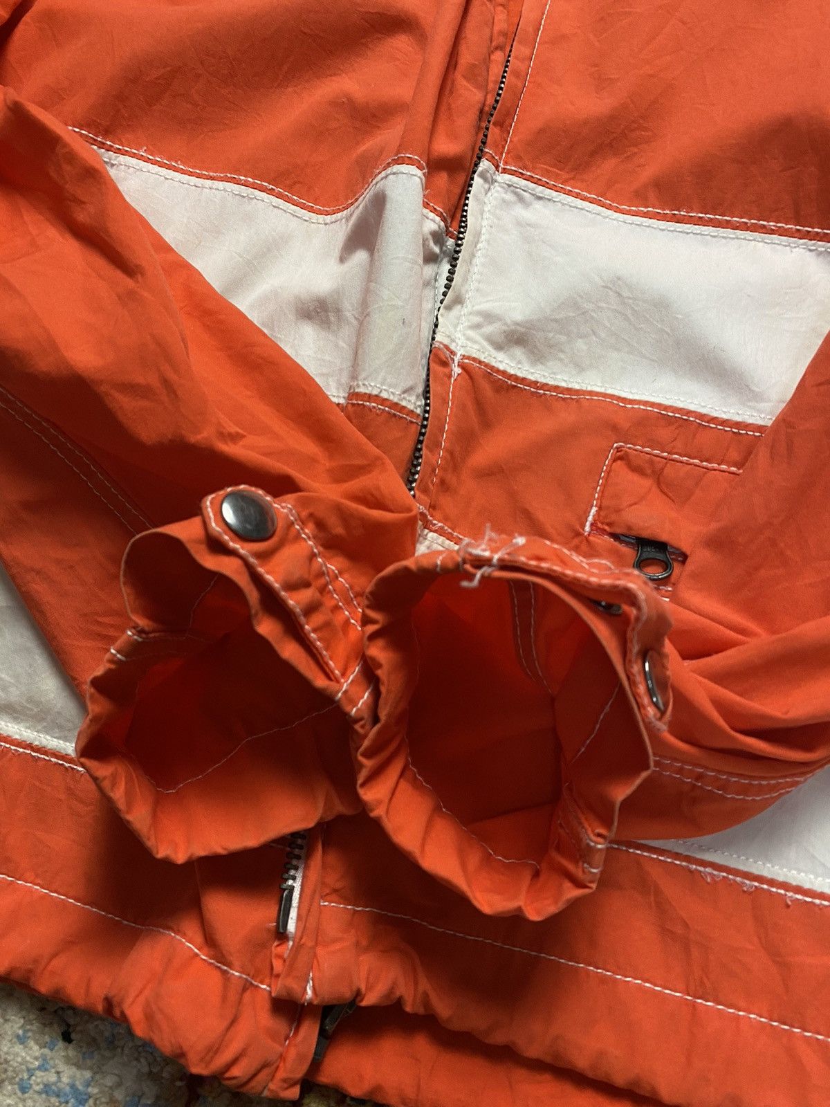 Gap 03/13' GAP Striped Hooded Lava Orange V/304206 Size US M / EU 48-50 / 2 - 9 Thumbnail