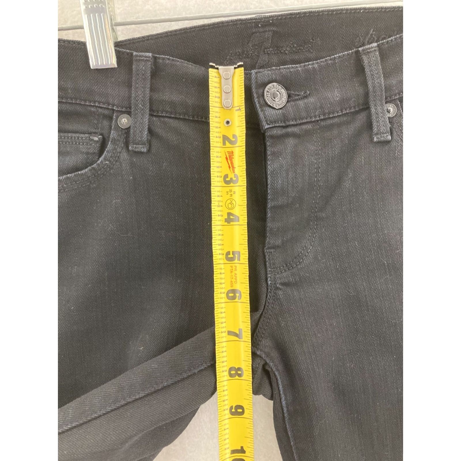 7 For All Mankind 7 For All Mankind Jeans Womens 26 Black Straight Leg Denim Regular Fit Size 26" / US 2 / IT 38 - 5 Thumbnail