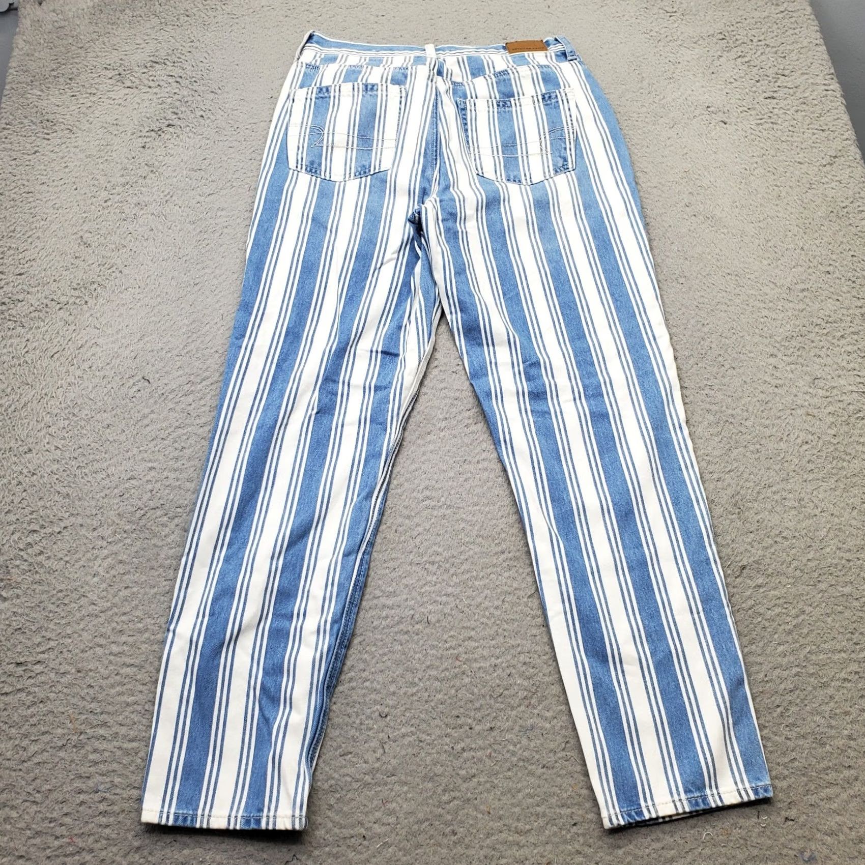 American Eagle Outfitters American Eagle Outfitters Mom Jeans Womens 4 Multicolor Striped Skinny Fit Jeans Size 27" / US 4 / IT 40 - 2 Thumbnail