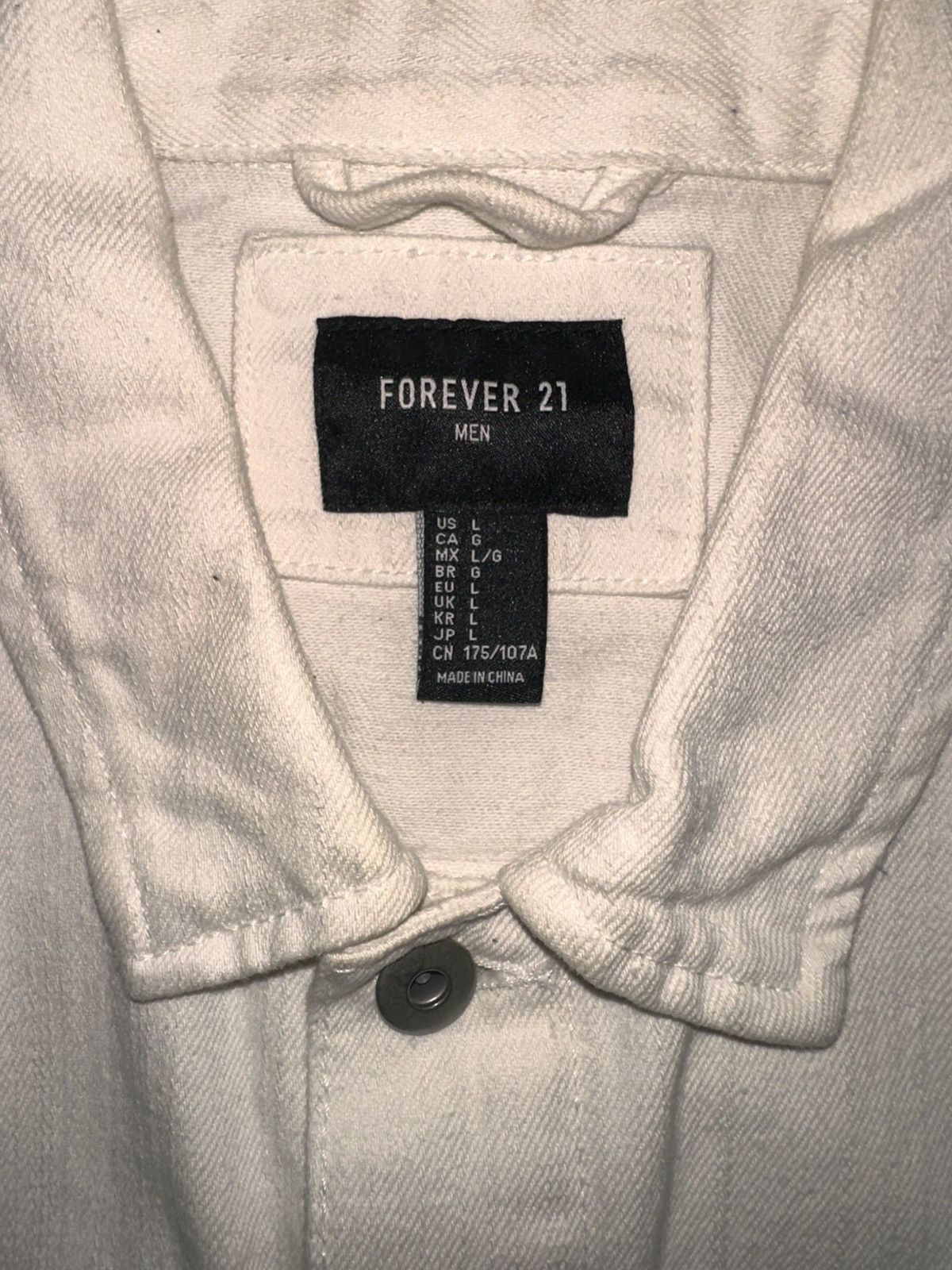 Forever 21 Forever 21 White Denim Jacket Size US L / EU 52-54 / 3 - 2 Thumbnail
