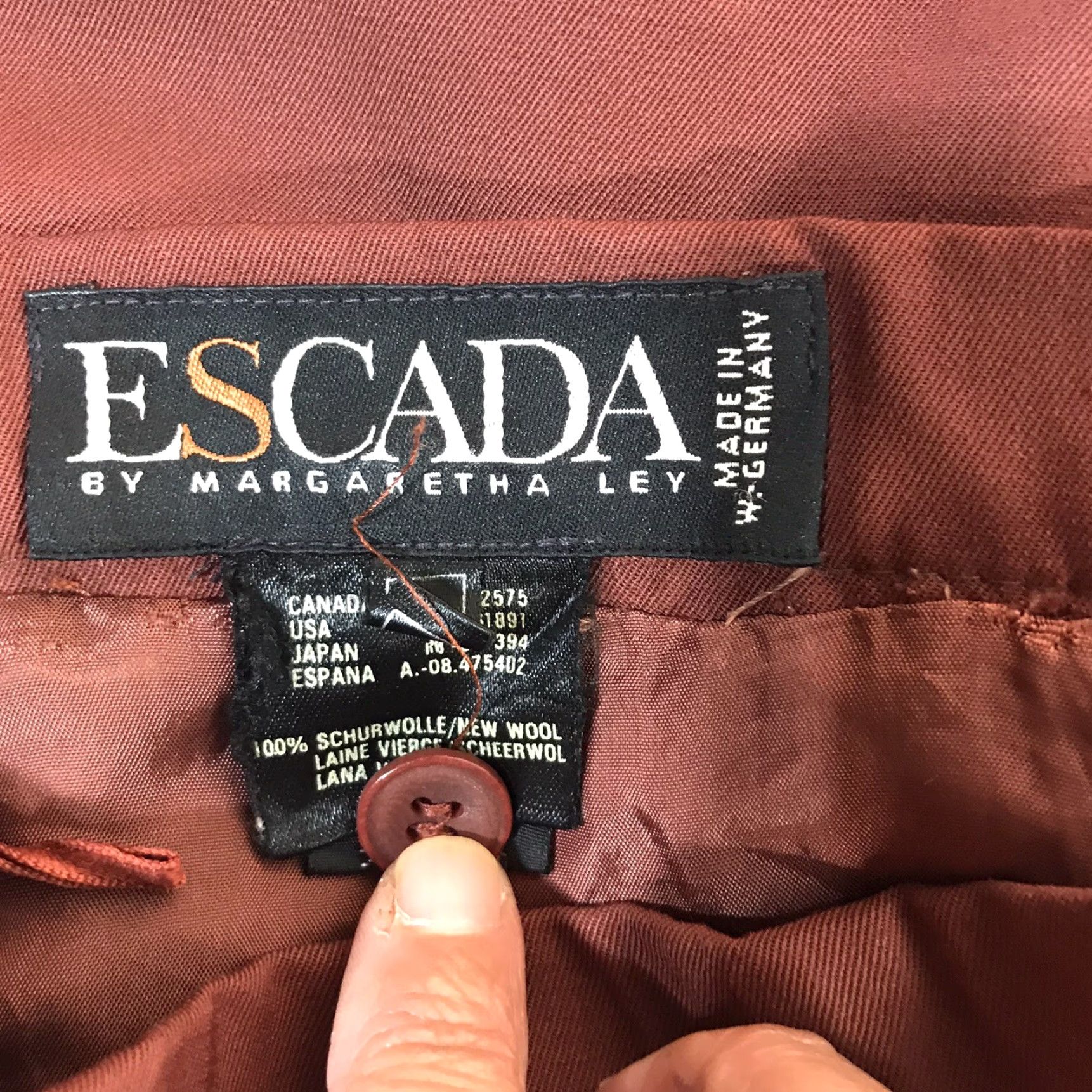Escada ESCADA Rust Color 100% Wool Midi Skirt Womens Size L West Germany Size 36" / US 14 / IT 50 - 6 Thumbnail