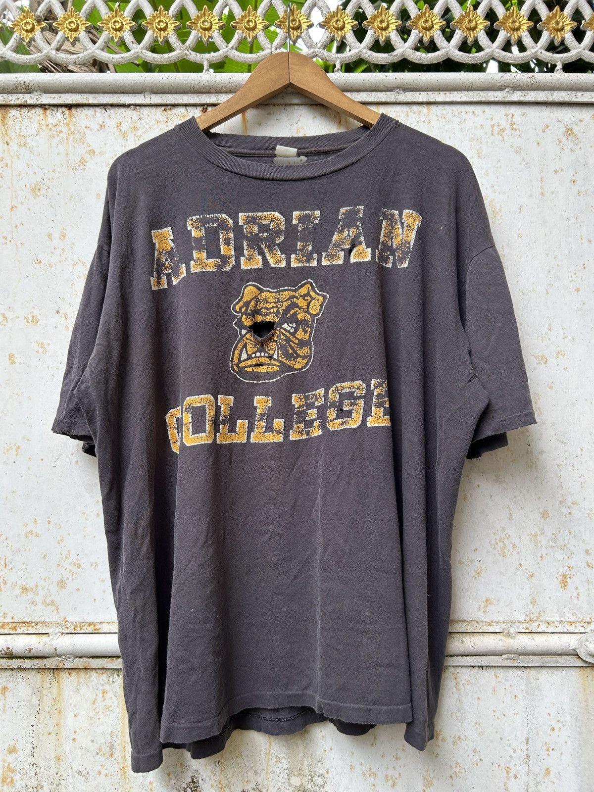 Vintage Trashed Distressed Faded Erd grunge Adrian College Size US M / EU 48-50 / 2 - 1 Thumbnail