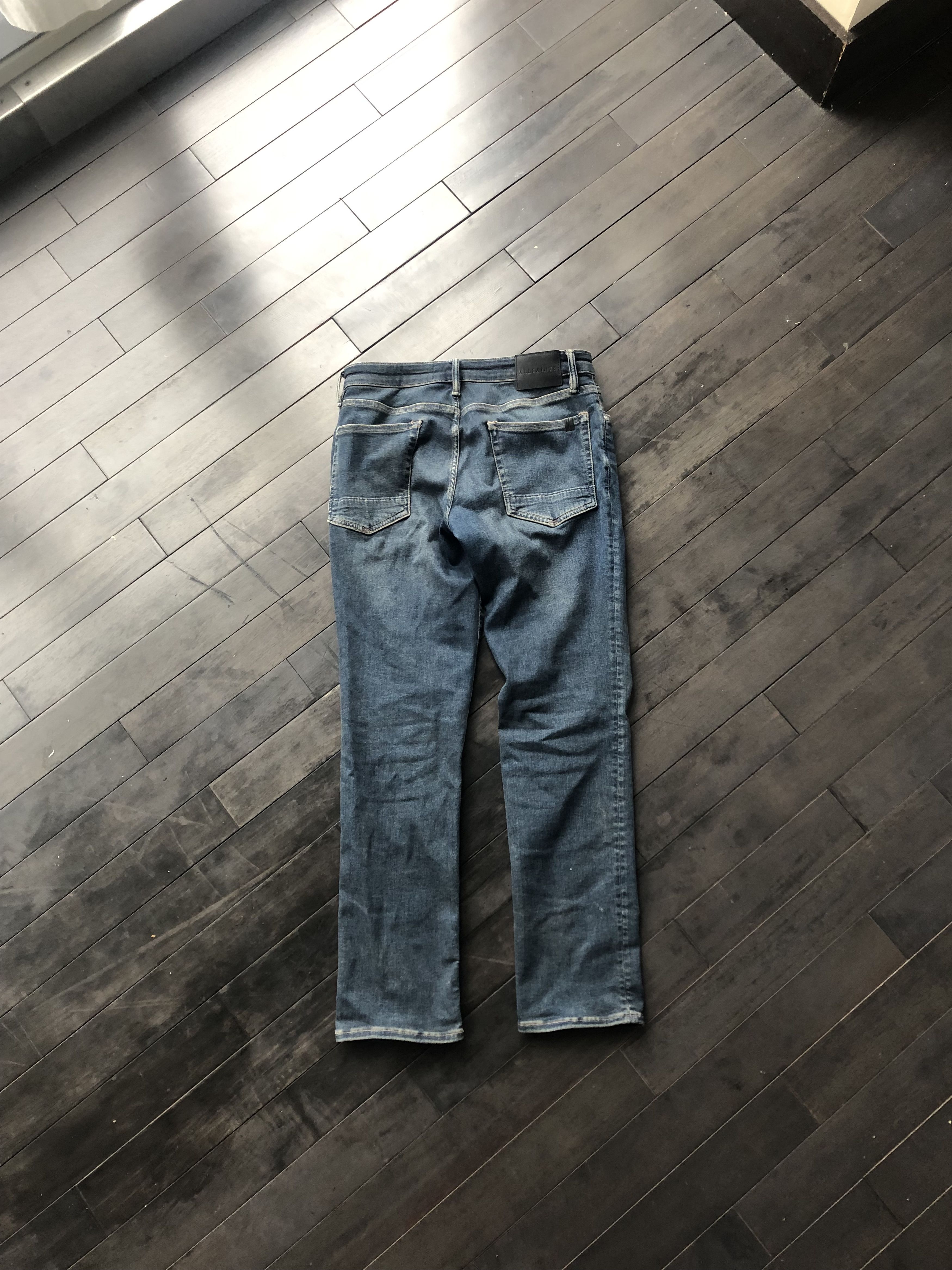 Allsaints Allsaints Sid Slim Taper Fit Indigo Blue Jeans Size US 33 - 2 Thumbnail