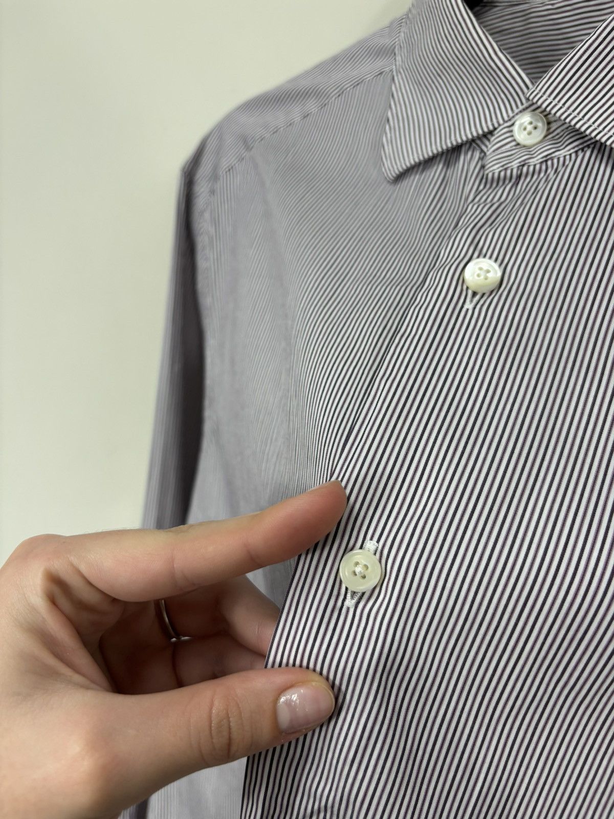 Ermenegildo Zegna Ermenegildo Zegna Men’s Striped Contemporary Button Up Shirt Size US M / EU 48-50 / 2 - 4 Thumbnail