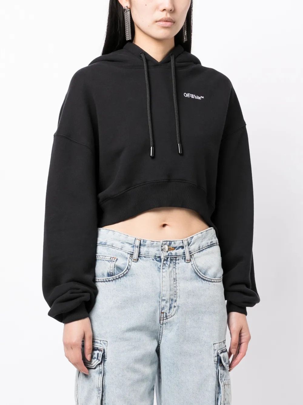 Off-White o1y1225 Logo Hoodie in Black Size XS / US 0-2 / IT 36-38 - 3 Thumbnail