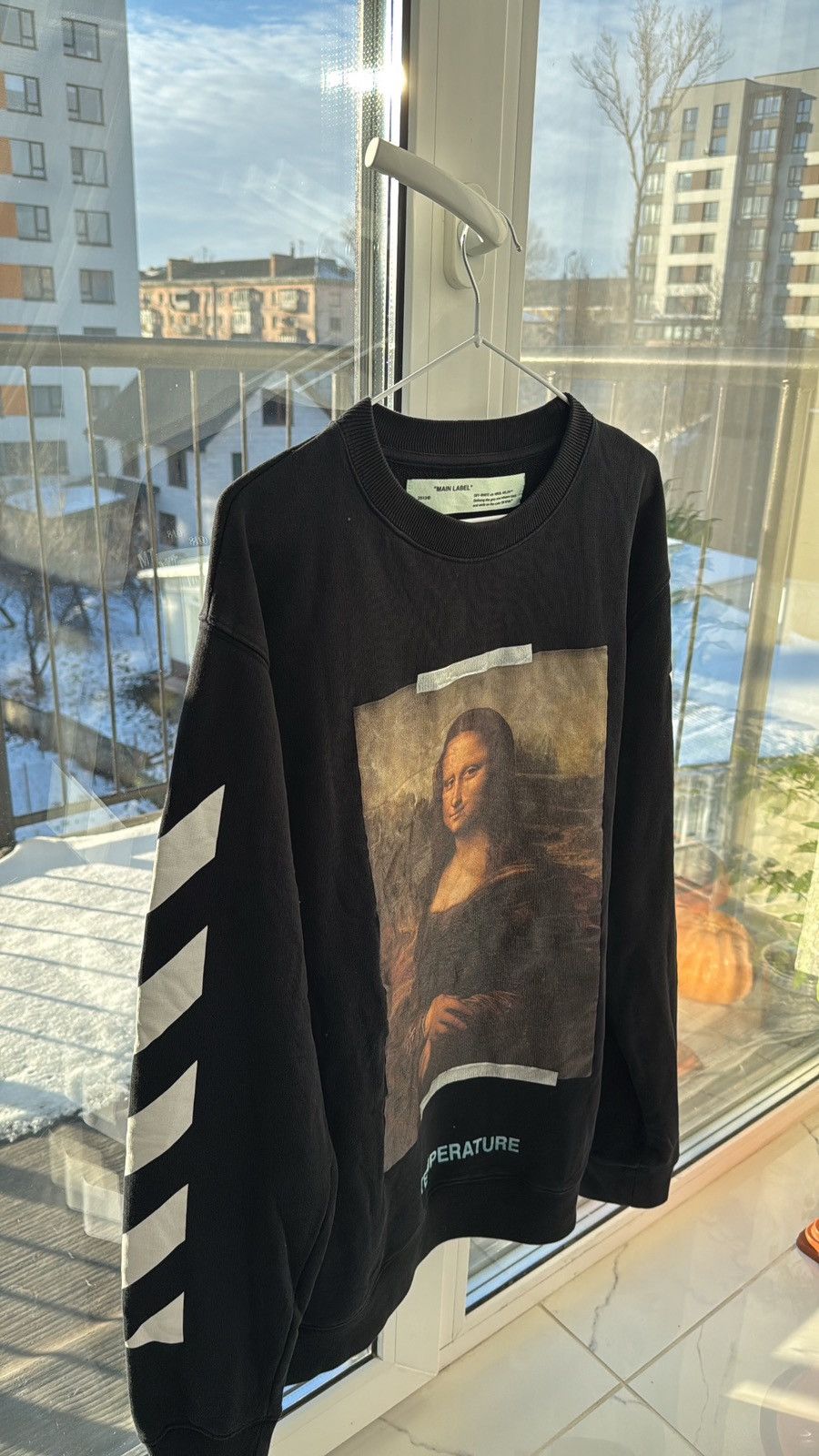 Off White Mona Lisa Black Crewneck Sweatshirt