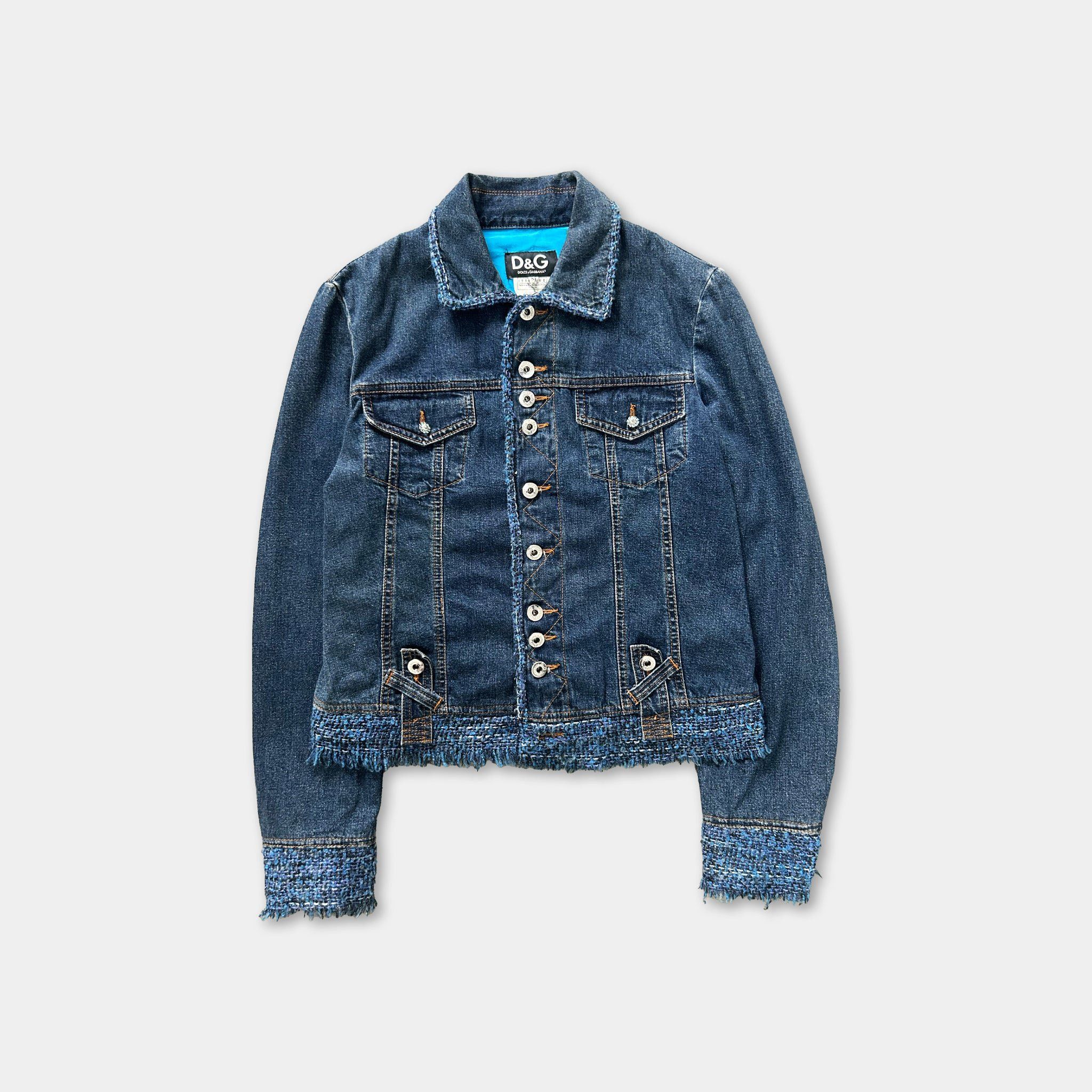 Dolce & Gabbana Green Tweed Denim Jacket