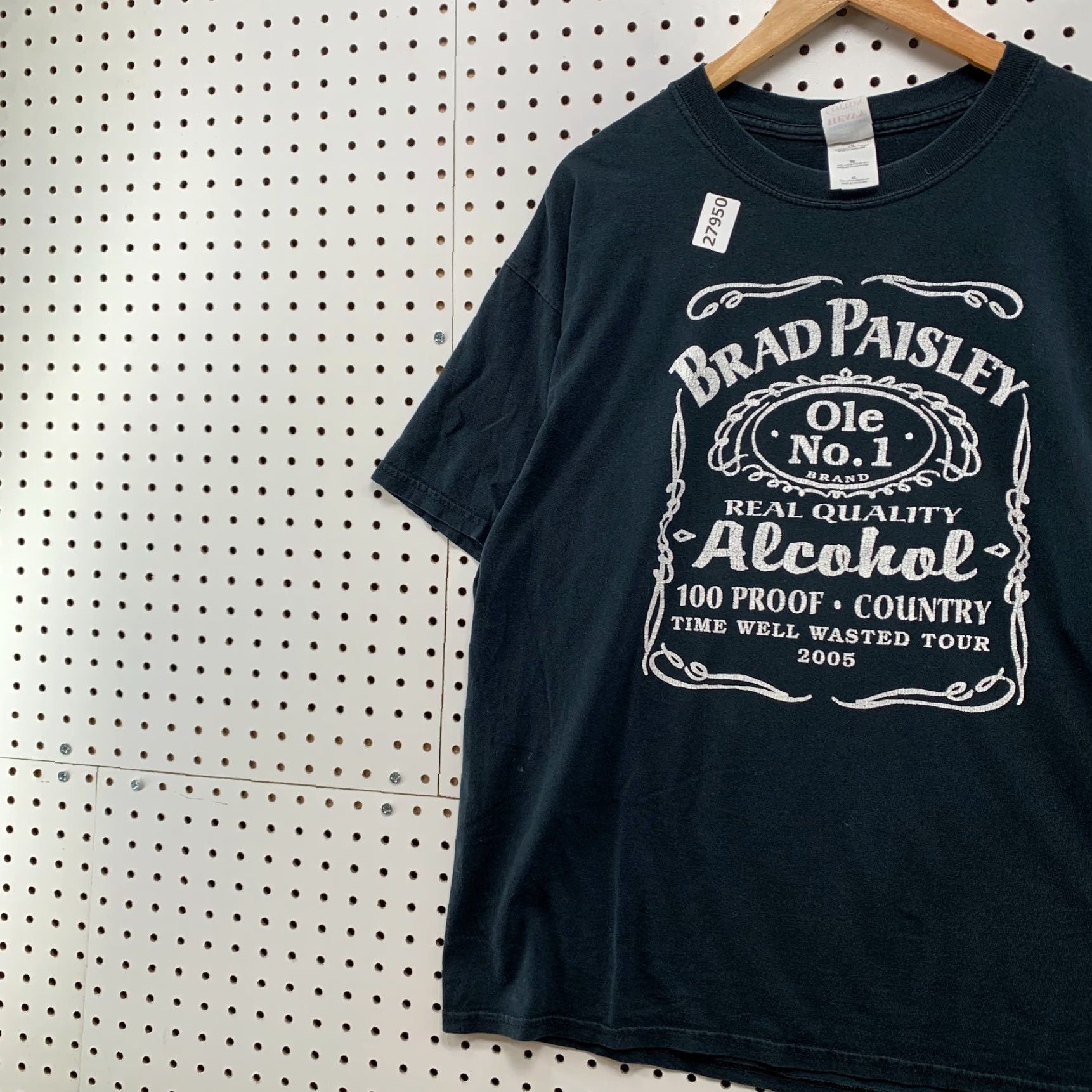 Gildan Brad Paisley Shirt Black Alcohol Jack Daniels Graphic Music Band Adult XL 25x28 Shirt Unisex Women Men Mens Size US XL / EU 56 / 4 - 3 Thumbnail