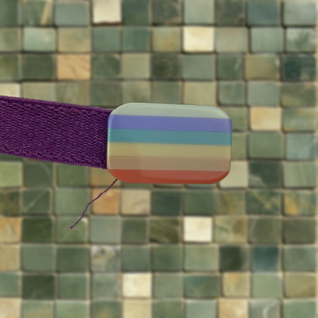 Rainbow VINTAGE Stretch Rainbow Enamel Hook Clasp Belt 29" Purple 1980s Nylon Unbranded Mens Womens Boys Girls Size ONE SIZE - 1 Thumbnail
