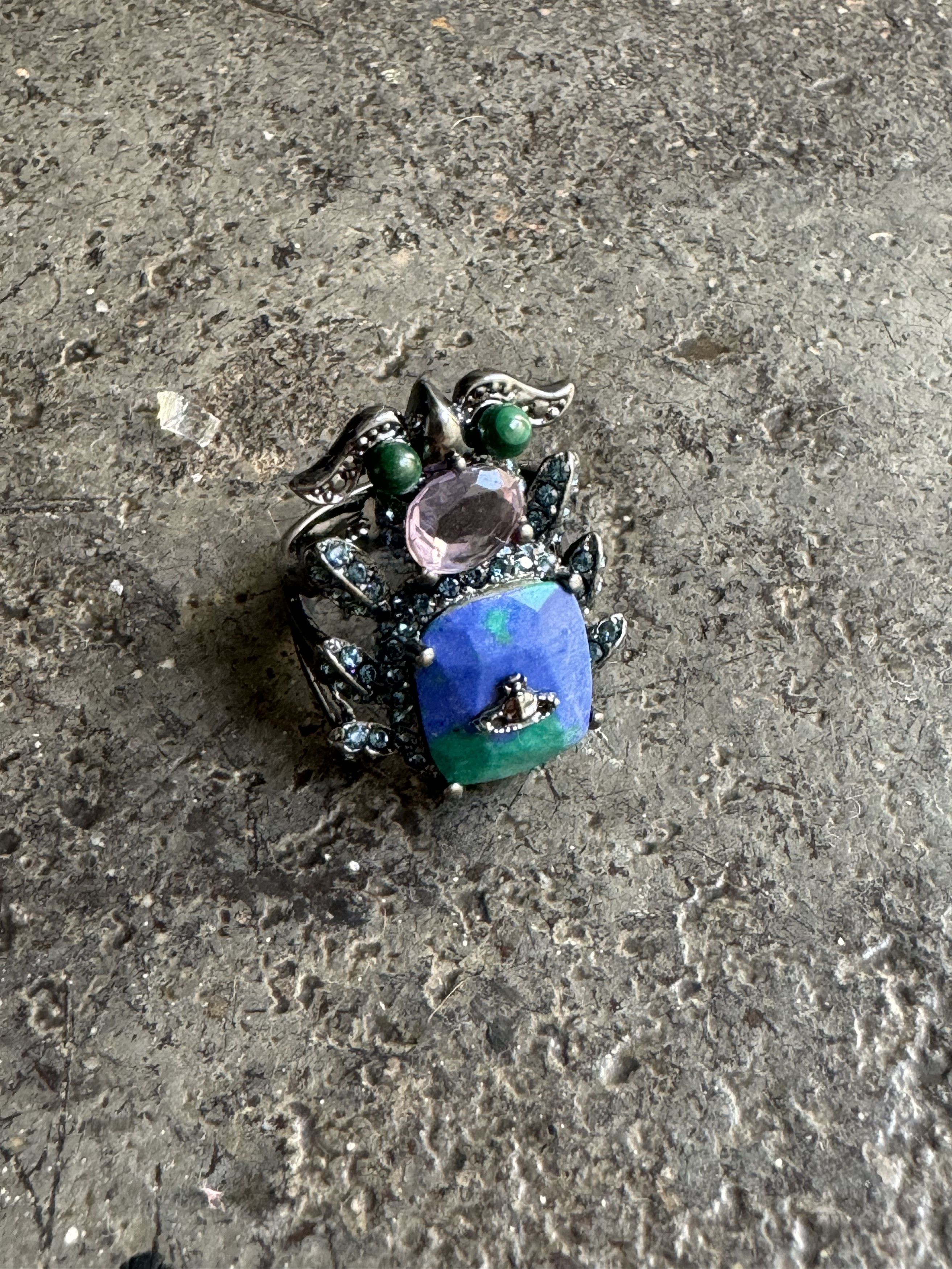 Scarab / Beetle Ring w/ Swarovski crystals and stones