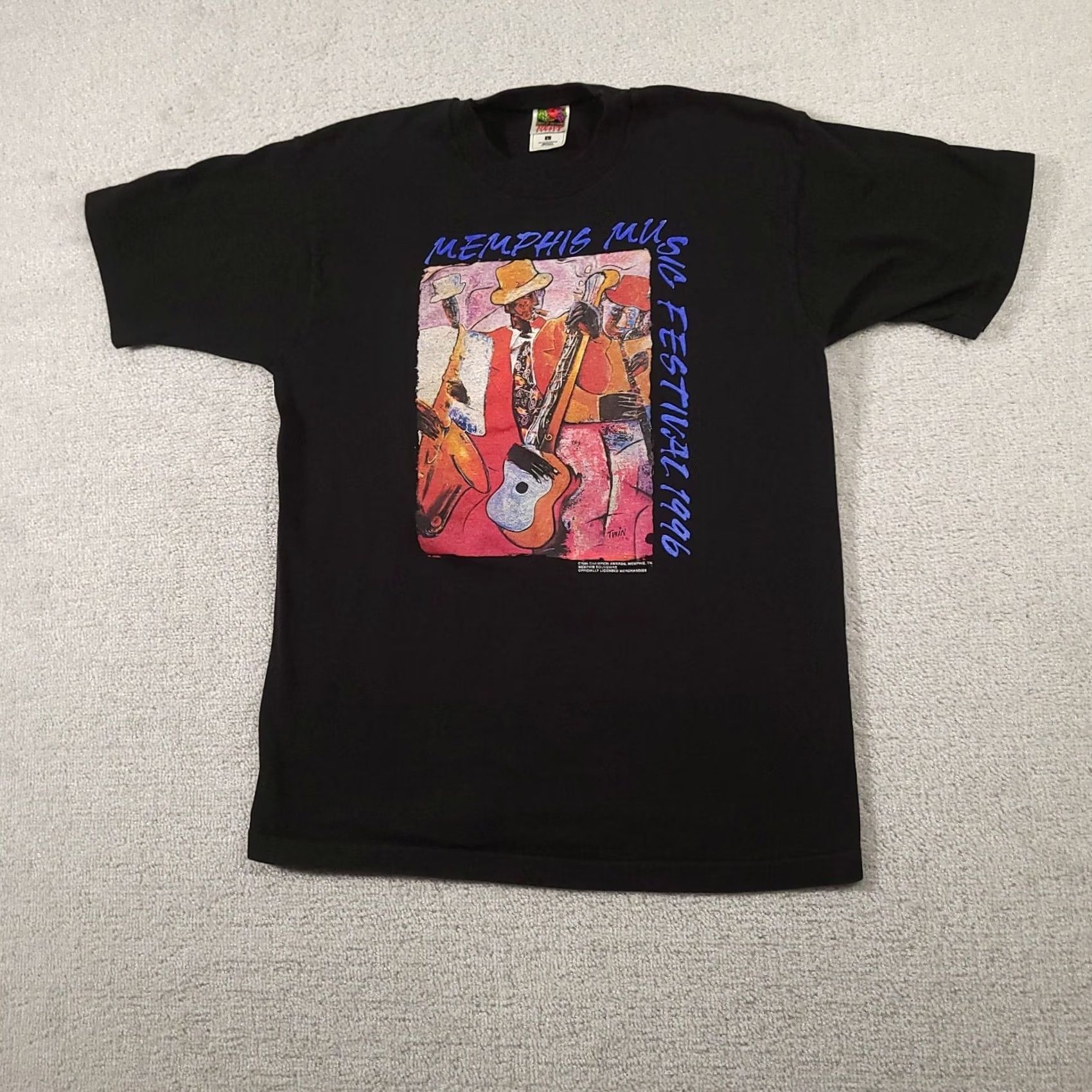 Fruit Of The Loom VINTAGE Memphis Music Festival Shirt Black L Rock N Roll Beale Street Mens Shirt Size US L / EU 52-54 / 3 - 2 Thumbnail
