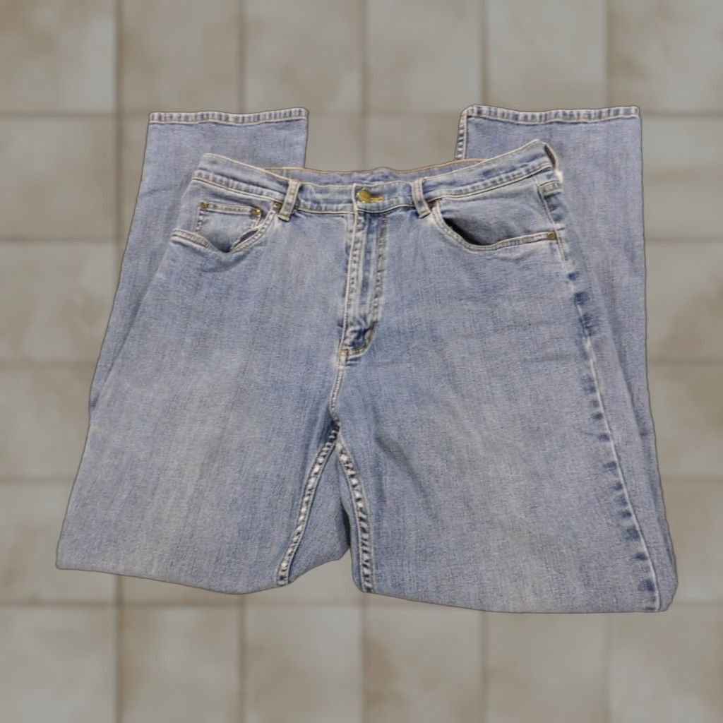 Vintage L.L. Bean Jeans Womens 16 Blue Denim Straight Zip Cotton Blend Polyester Stretch Classic Regular Inseam 29 Womens Size 24" / US 00 / IT 34 - 1 Thumbnail
