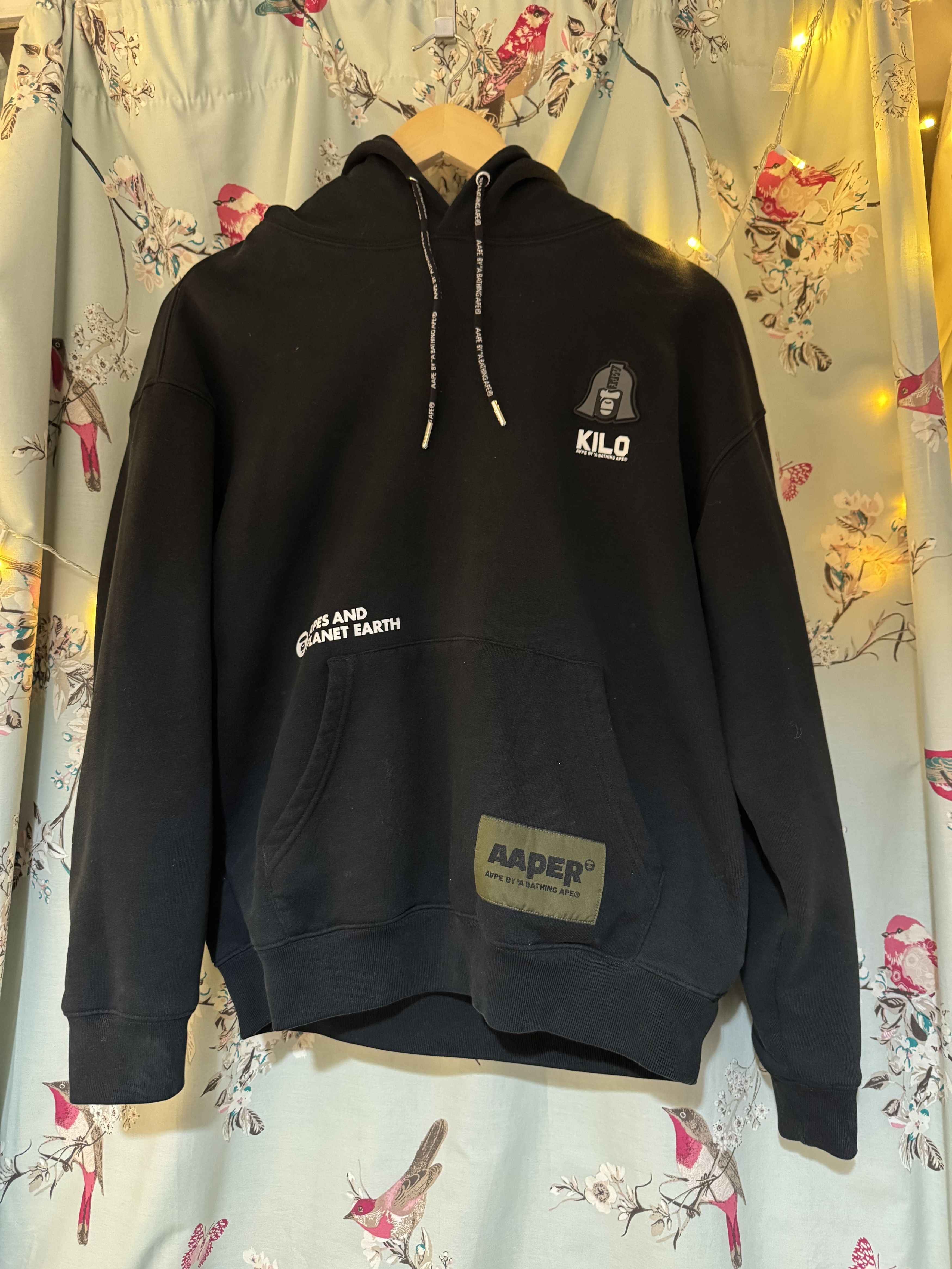 Other Rare limited Black graphic hoodie Kilo Aape By A Bathing Ape Size US S / EU 44-46 / 1 - 7 Thumbnail