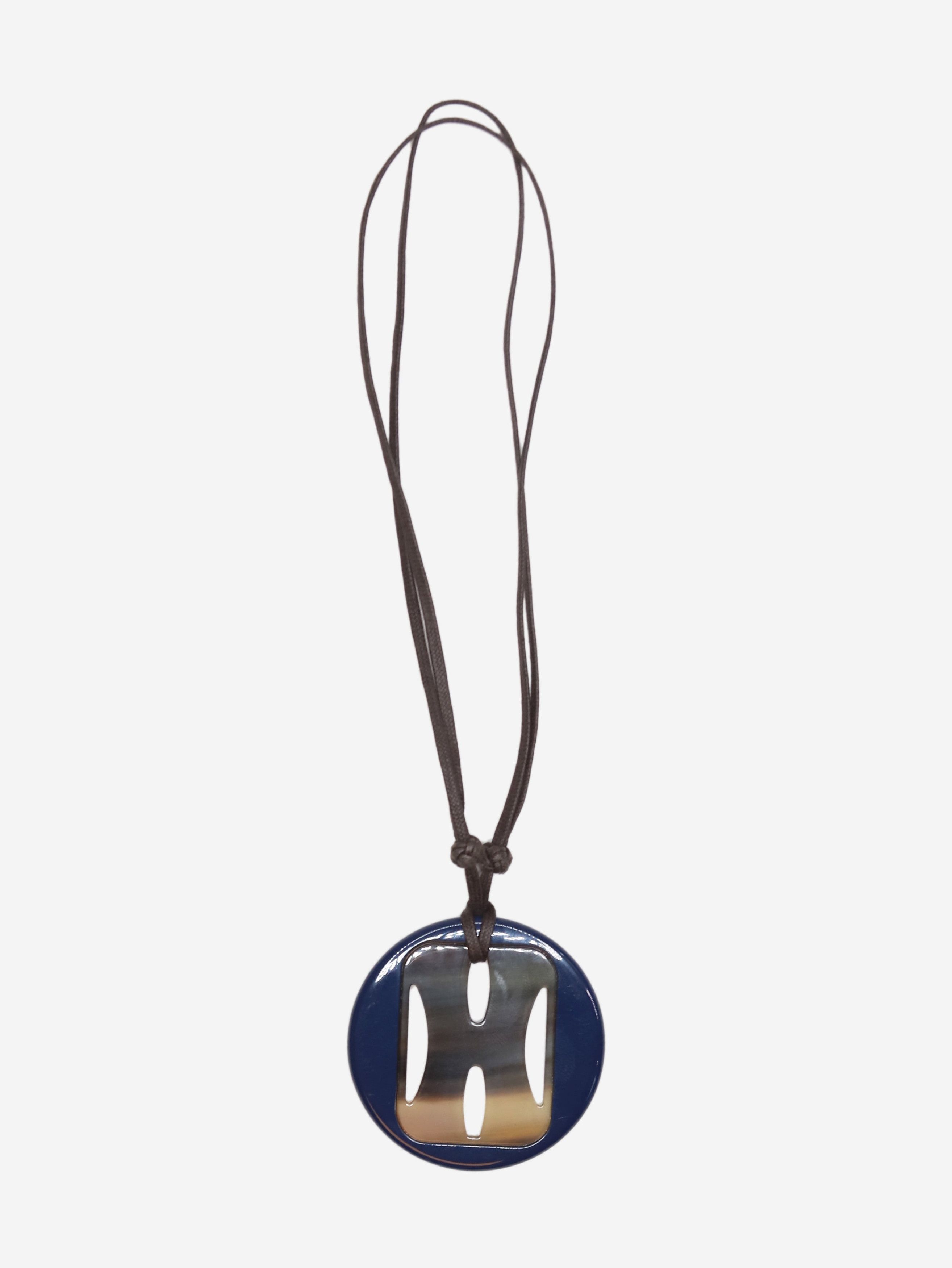 image of Hermes Blue H Equipe Pendant, Women's