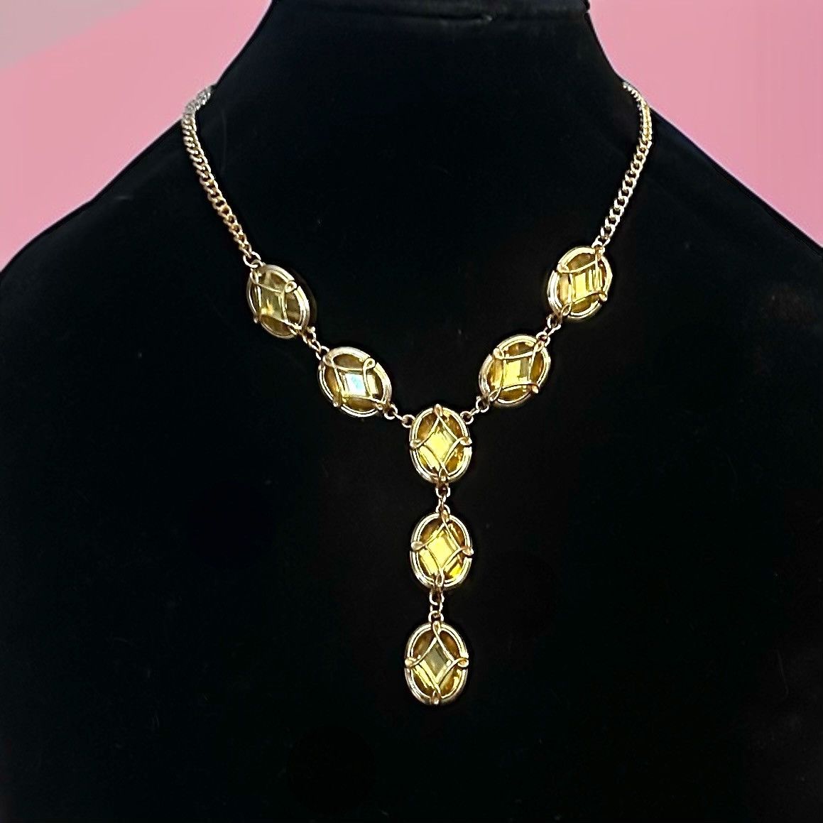 Other Gold tone citrine Y statement necklace Size ONE SIZE - 1 Thumbnail