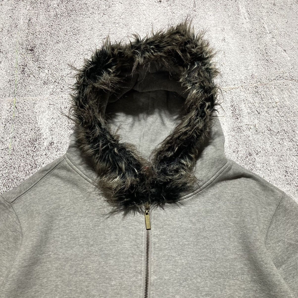 Japanese Brand 2000s My Mui Distressed Fur Ziphoodie Grey Ifsixwasnine Lgb Size US XL / EU 56 / 4 - 3 Thumbnail