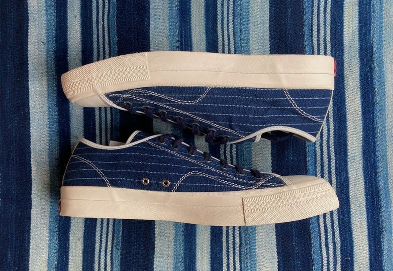 Visvim VISVIM SKAGWAY LO WABASH 15SS blue striped casual sneakers- Size US 11 / EU 44 - 3 Thumbnail