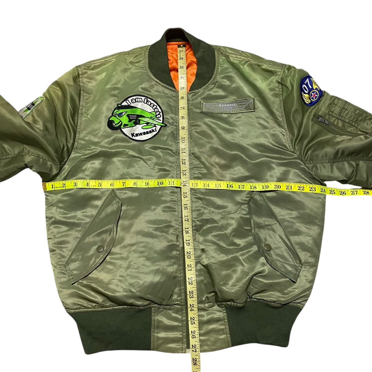 Japanese Brand Kawasaki MA-1 Bomber Jacket Reversible Sunfaded Size US XL / EU 56 / 4 - 16 Thumbnail