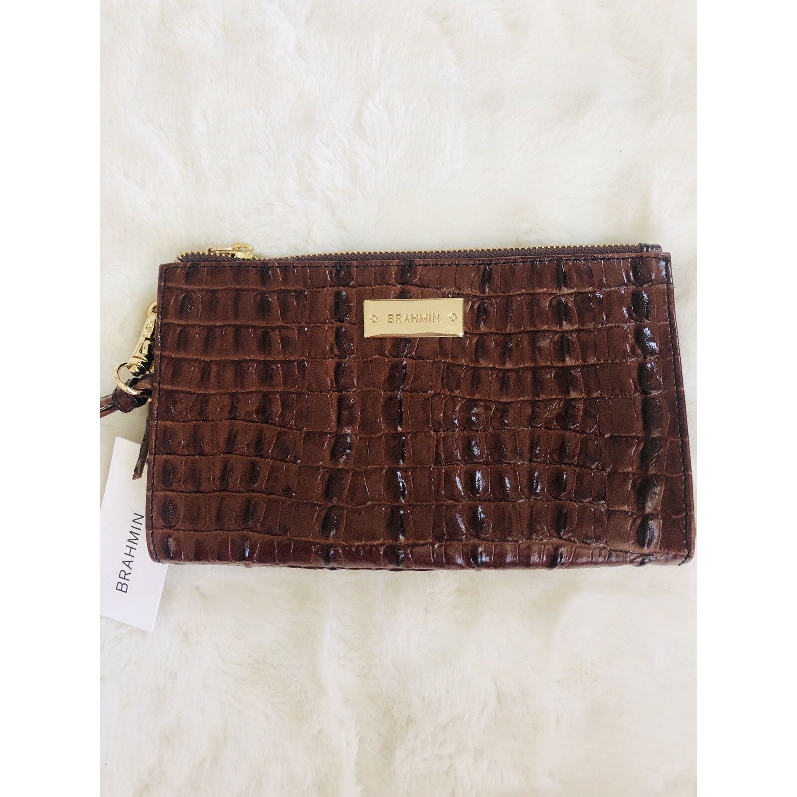 BRAHMIN Brahmin Brown Assorted La Scala Wristlet Leather B000518 Size ONE SIZE - 1 Thumbnail