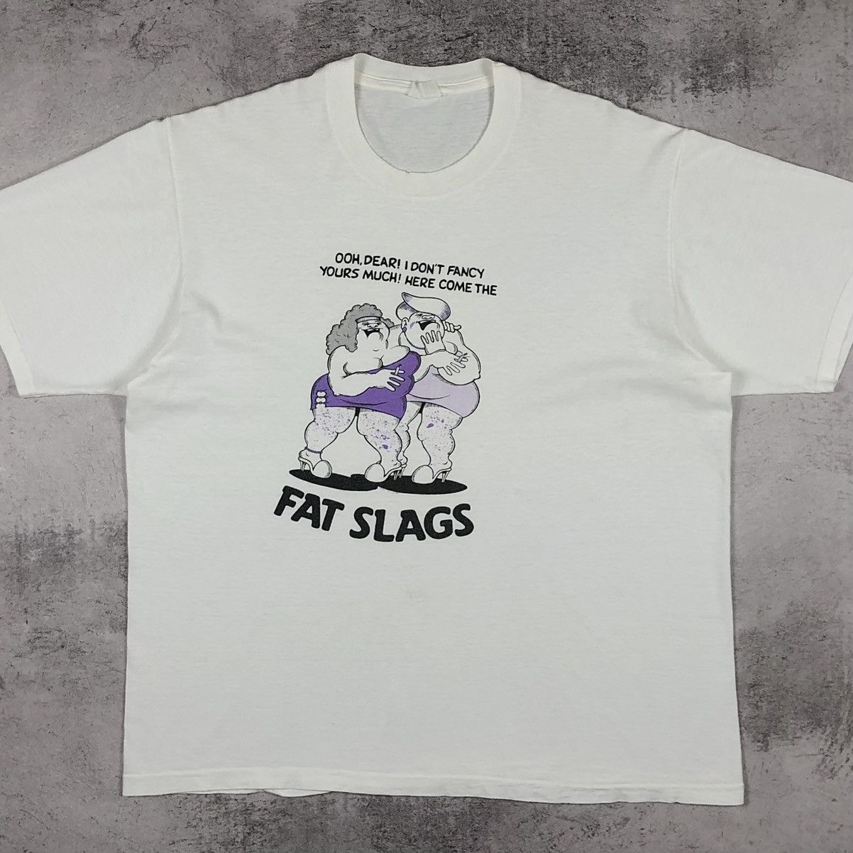 Vintage Vintage 90s Viz Comic Fat Slags Tee Size US L / EU 52-54 / 3 - 9 Thumbnail