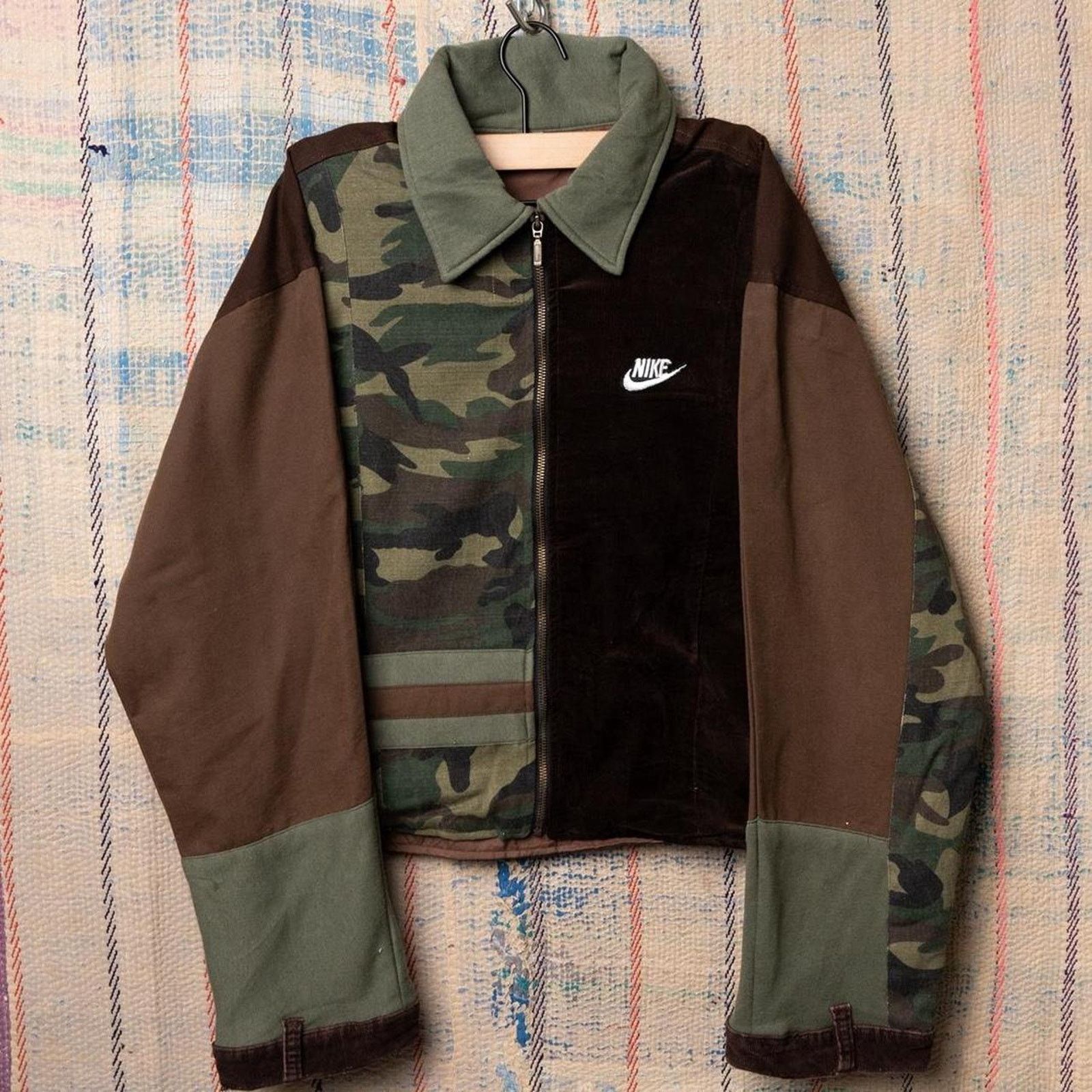 Custom upcycled cropped nike jacket