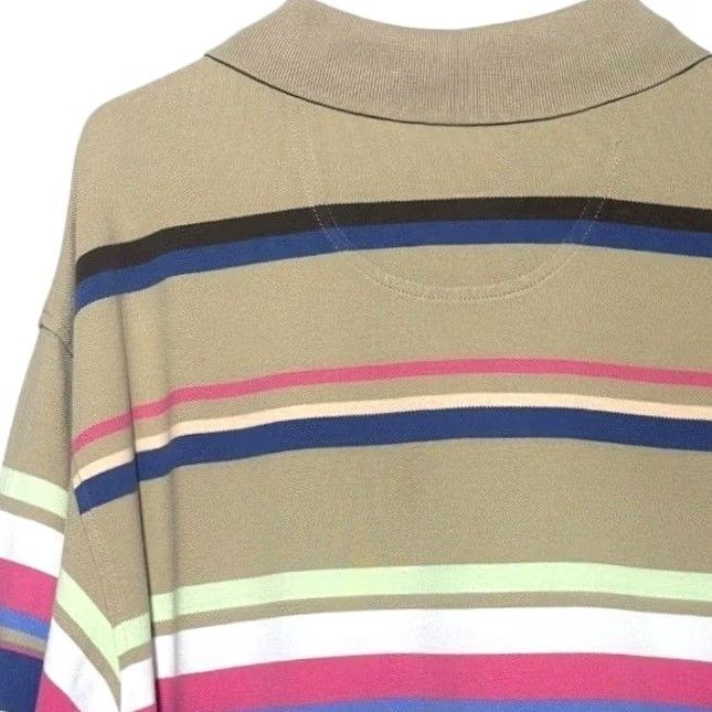 Cremieux DANIEL CREMIEUX CLASSICS Polo Shirt XXL Tan Multi Stripe Short Sleeve Mens Size US XXL / EU 58 / 5 - 6 Thumbnail
